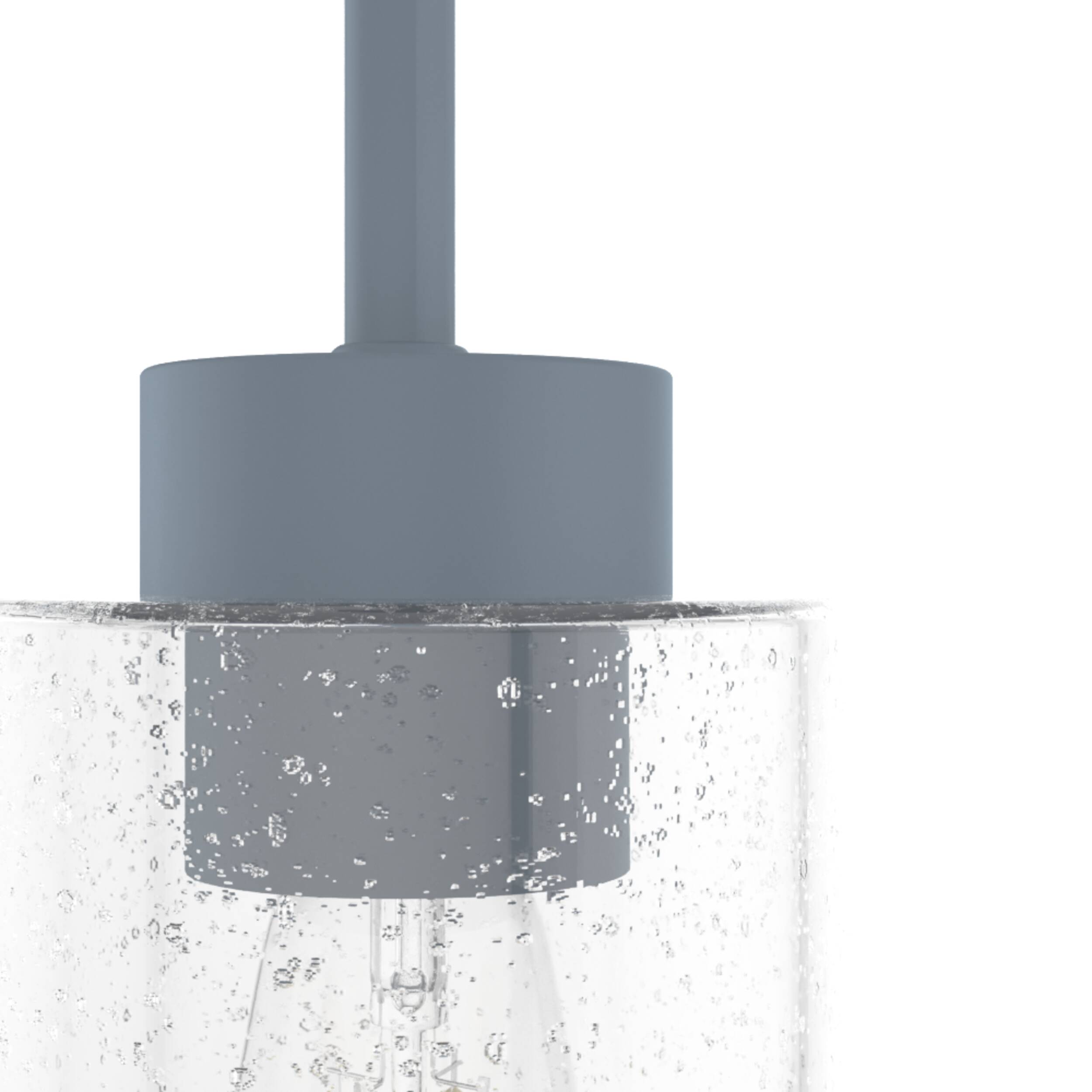 Indigo Blue Seeded Glass Mini Pendant Light