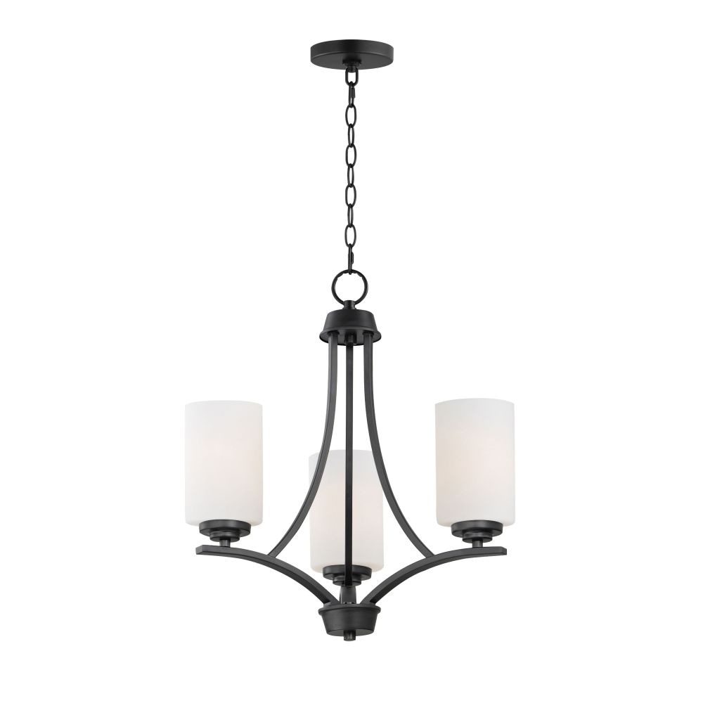 Maxim Lighting Deven 3 -Light Matte Black Steel Chandelier