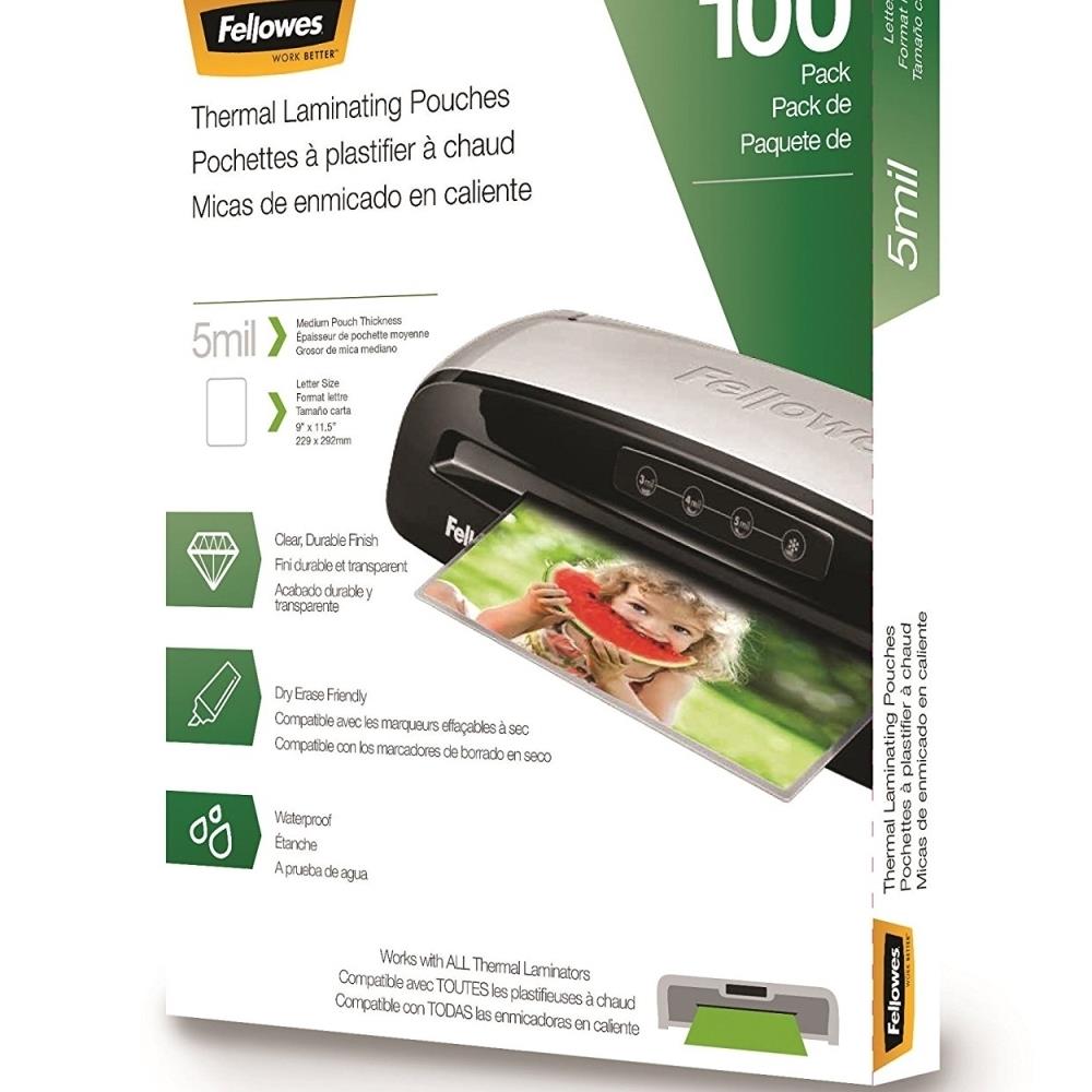 Fellowes ISTR37672  5743501, 5 ml Laminating Pouches Letter, Pack of 100