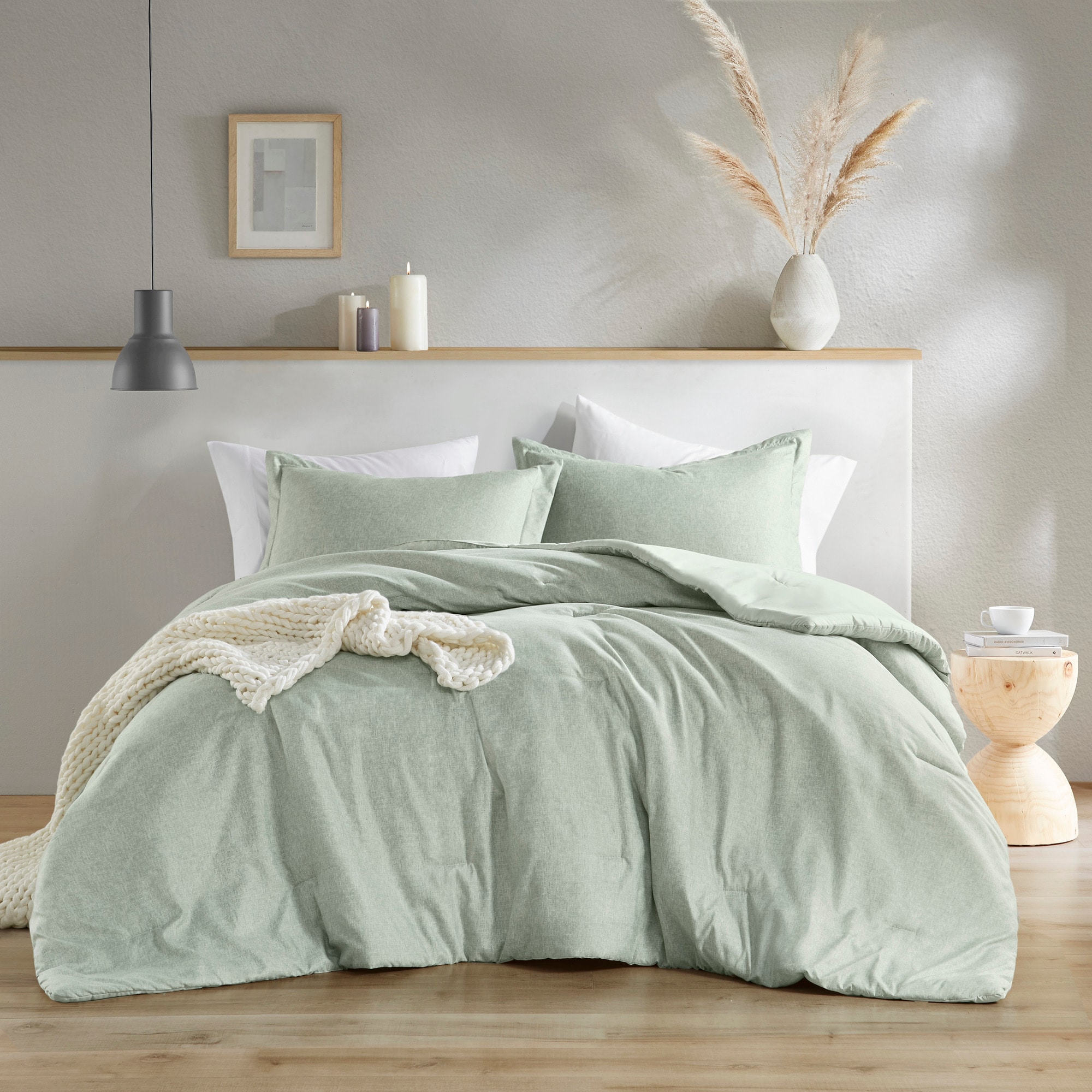 510 Design LWSDS0341000826679 Sage Green Graphic print King/California king Comforter Microfiber