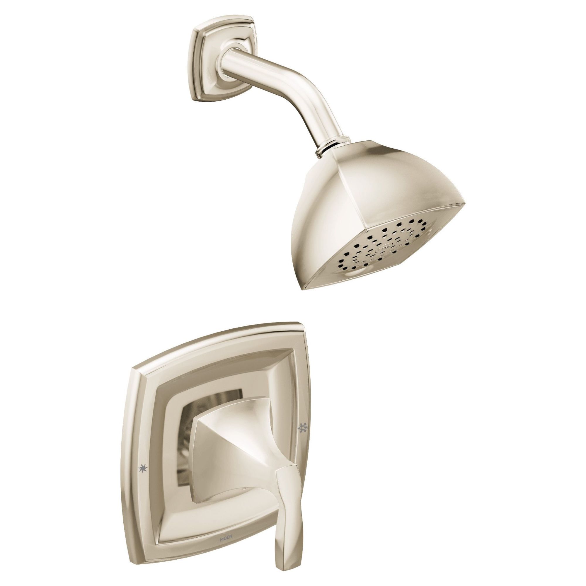 Moen T2692NL Voss Polished Nickel 1-handle Single function 7.25-Inches Round Shower Faucet