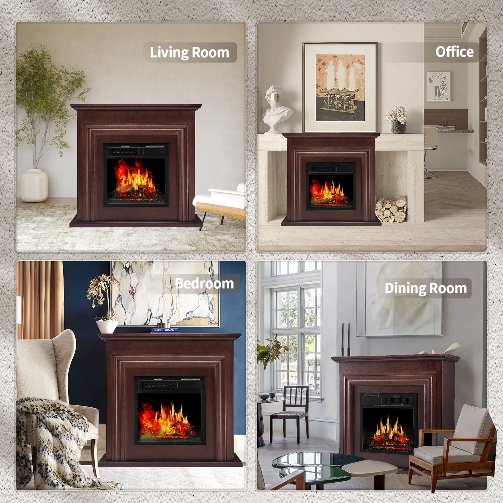 COWSAR M2303-PECAN Electric-Fireplaces - View #7
