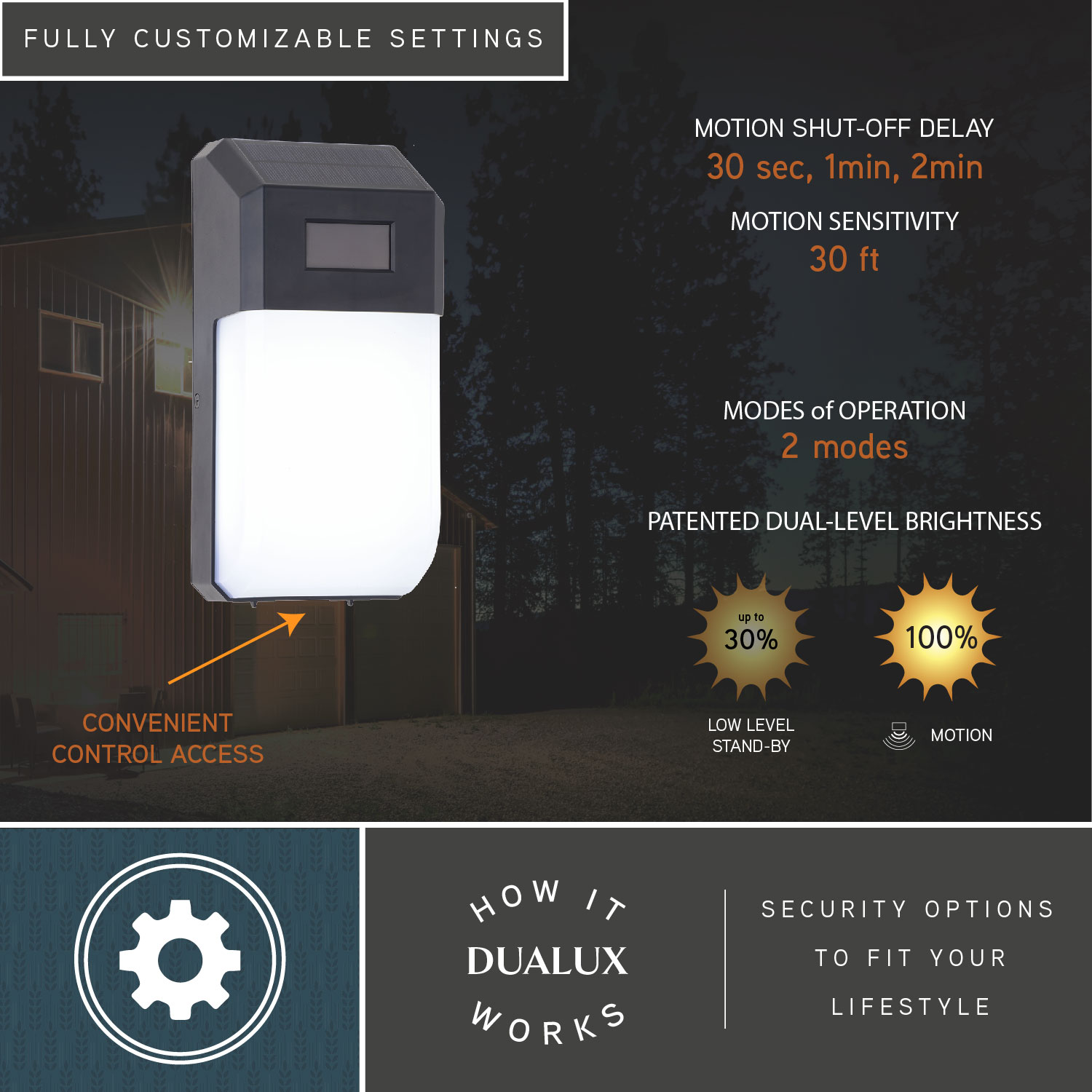 Black Solar LED Outdoor Wall Light with Motion Sensor and Frosted Shade