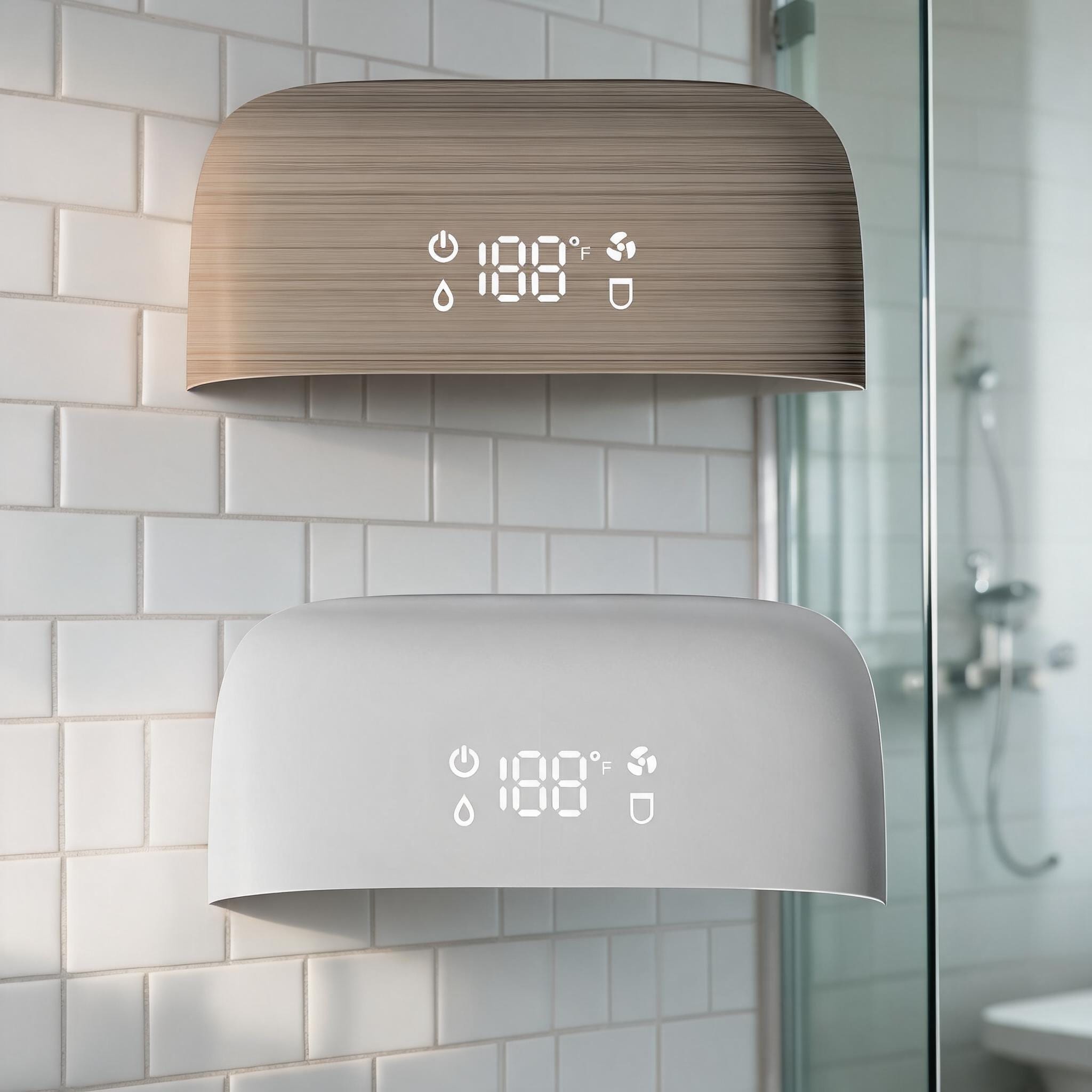 SUNCREAT - Modern Elongated Smart Toilet Magnetic Display Cover in White-Toned ABS Tool-Free Inst...