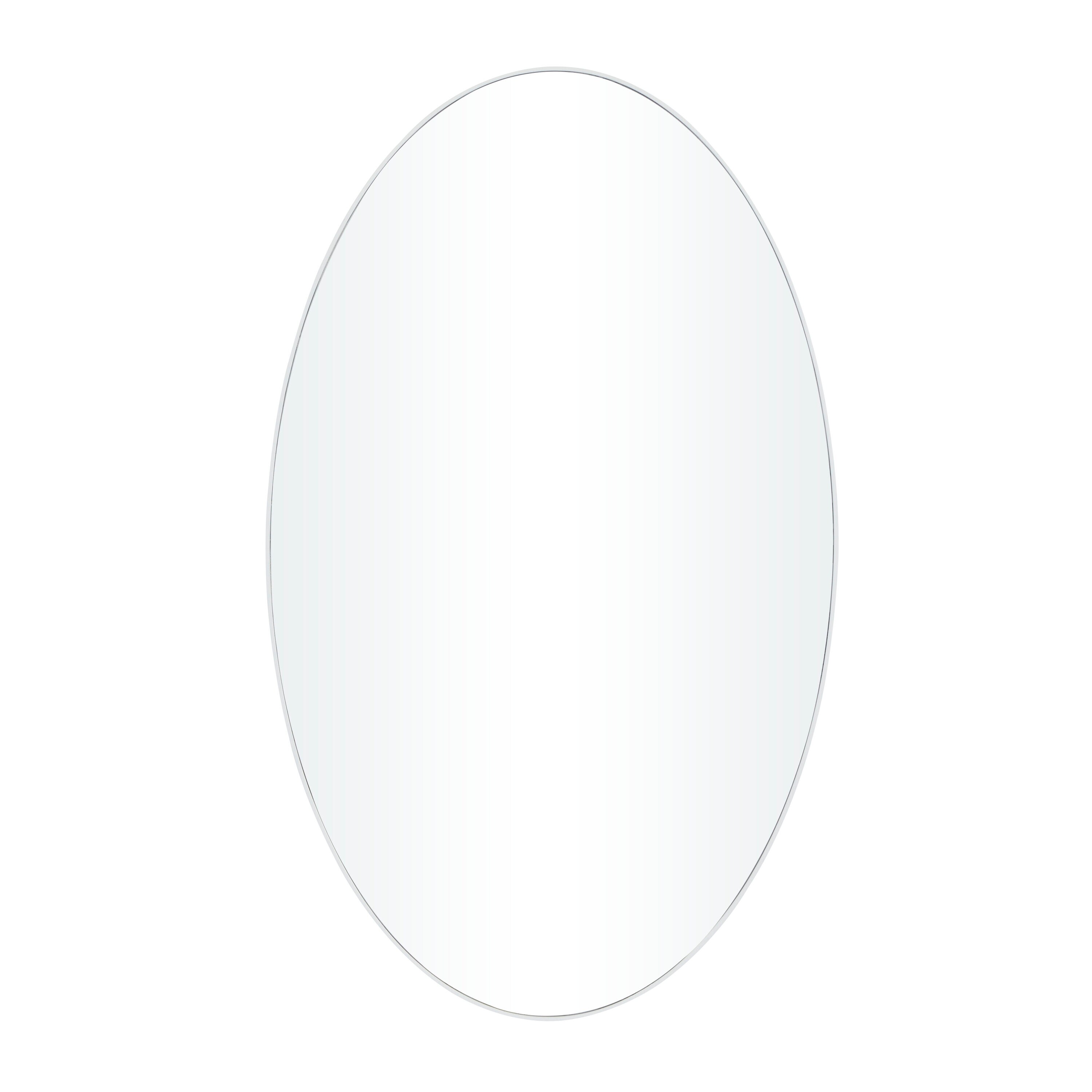 Grayson Lane 24-in W x 40-in H Oval White Oval with Thin Minimalistic Frame  Framed Wall Mirror in the Mirrors department at