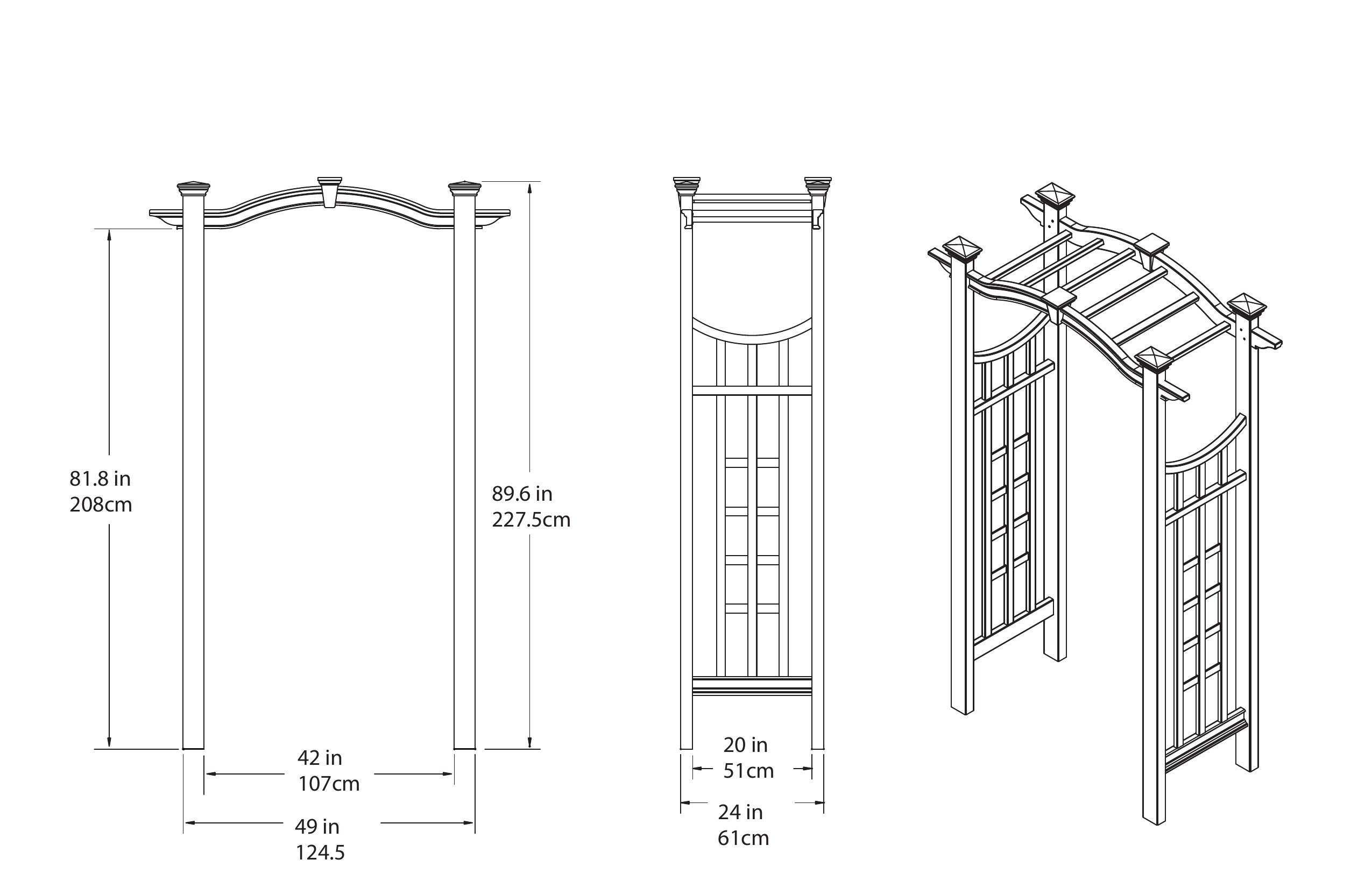 Vita Classic 4.08-ft W x 7.33-ft H White Garden Arbor in the Garden ...