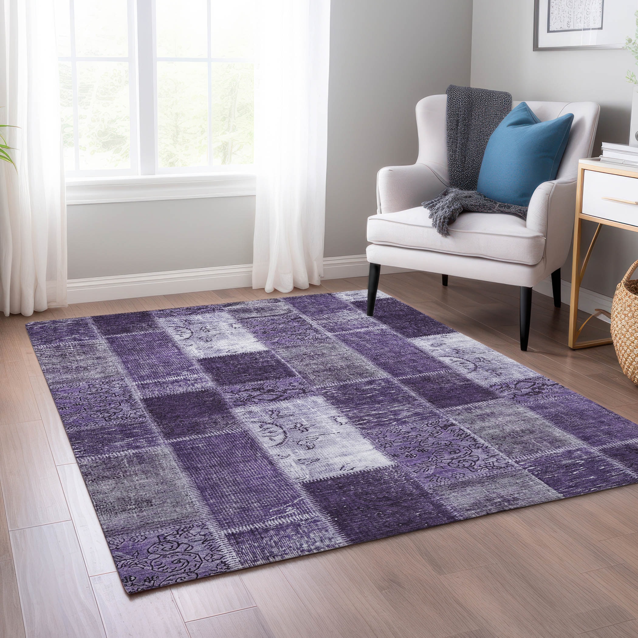 Addison Rugs ACN631PP10X14 Chantille ACN631PP 10 x 14 (ft) Polyester Purple Rectangular Indoor/Outdoor Geometric Machine washable Area rug