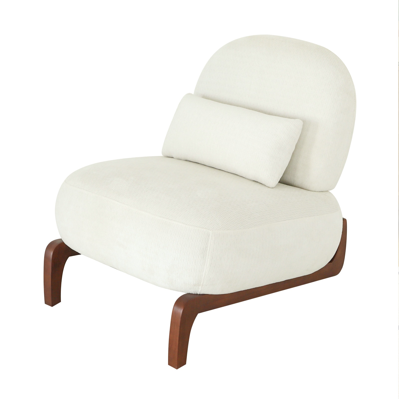 Hrinhom - 28.4-in W Modern White Velvet Accent Armchair