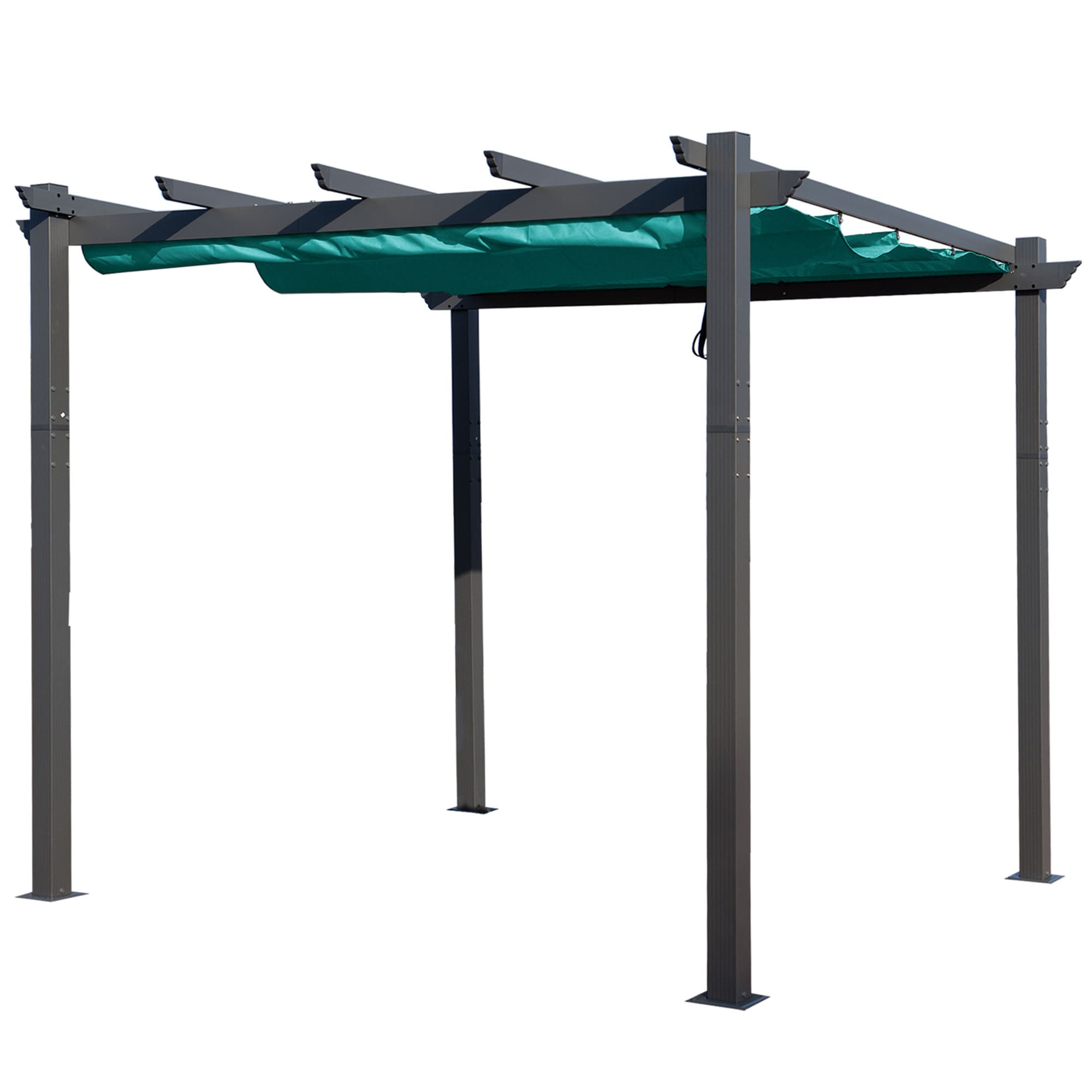 Kozyard KZMPG1010BLU Pergolas 10-ft W x 10-ft L x 8-ft H Blue Metal Freestanding Pergola with Canopy