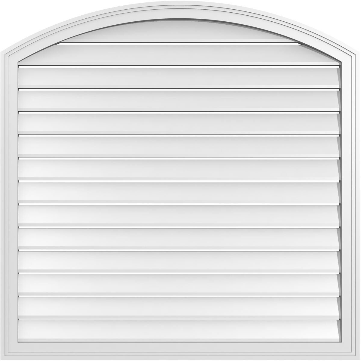Ekena Millwork GVPAR42X4202SF 42-Inches x 42-Inches Off-white Round top PVC Gable Louver Vent