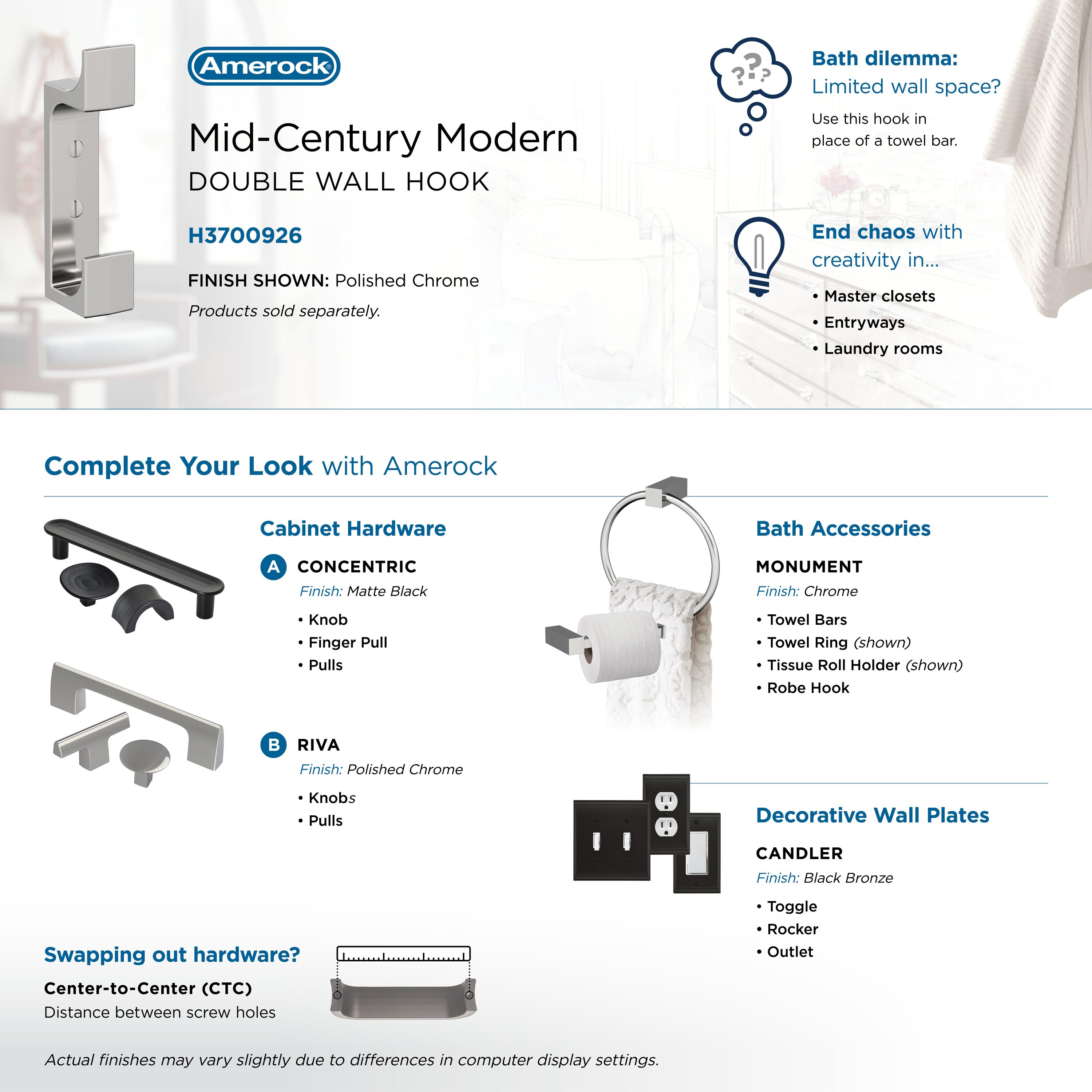 Amerock H3700926 Decorative-Wall-Hooks - View #6