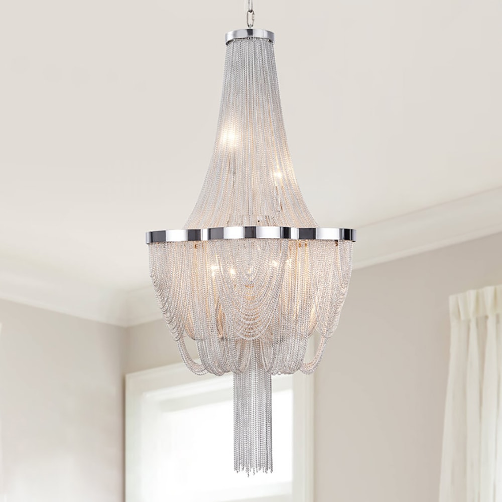 EDISLIVE Y81010000039348 Alegre 8 -Light Chrome Modern/contemporary For Use in Bedrooms, Dining Rooms, Foyers, Kitchens, Living Rooms Chandelier