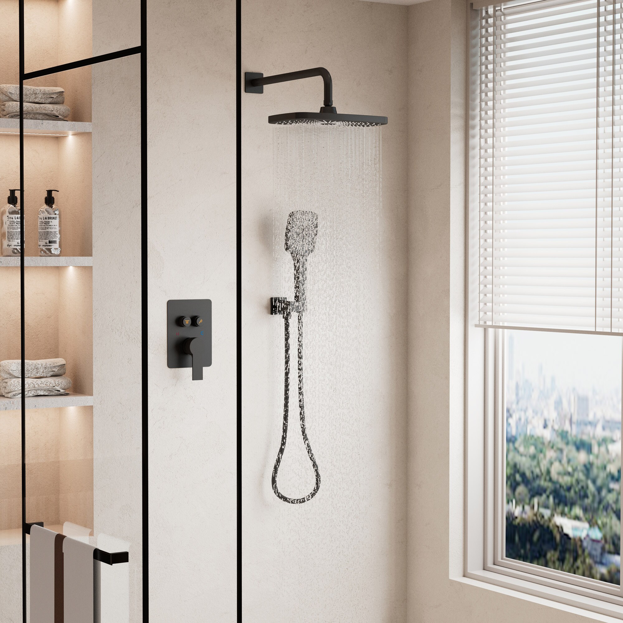 CASAINC CA-A4341-MB Showerhead-Bar-Panels - View #3