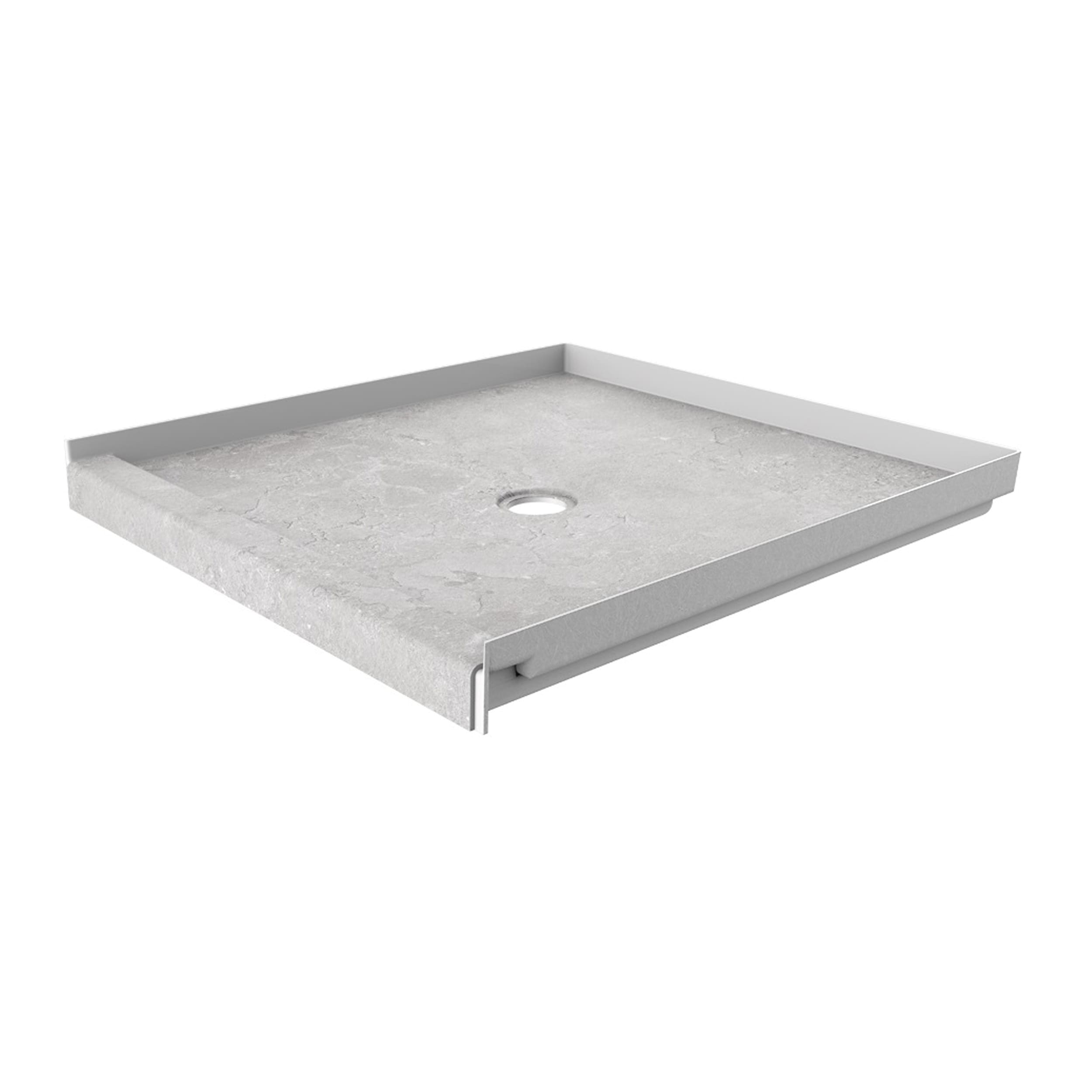 FlexStone FLXSBC3636TU 36-in W x 36-in L Tundra Single Threshold Square Shower pan base with 2.625-in H Threshold (Center Drain)
