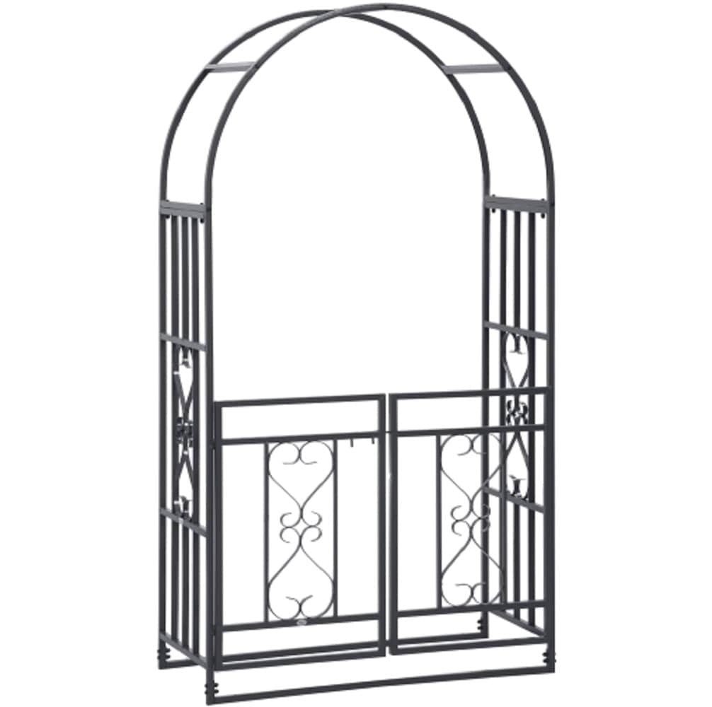 ZAKLOOP WU2225P174401 Garden 19.75-Inches W x 81-Inches H Black Steel Fence Garden Trellis For Climbing Plants For Cucumbers For Roses For Tomatoes