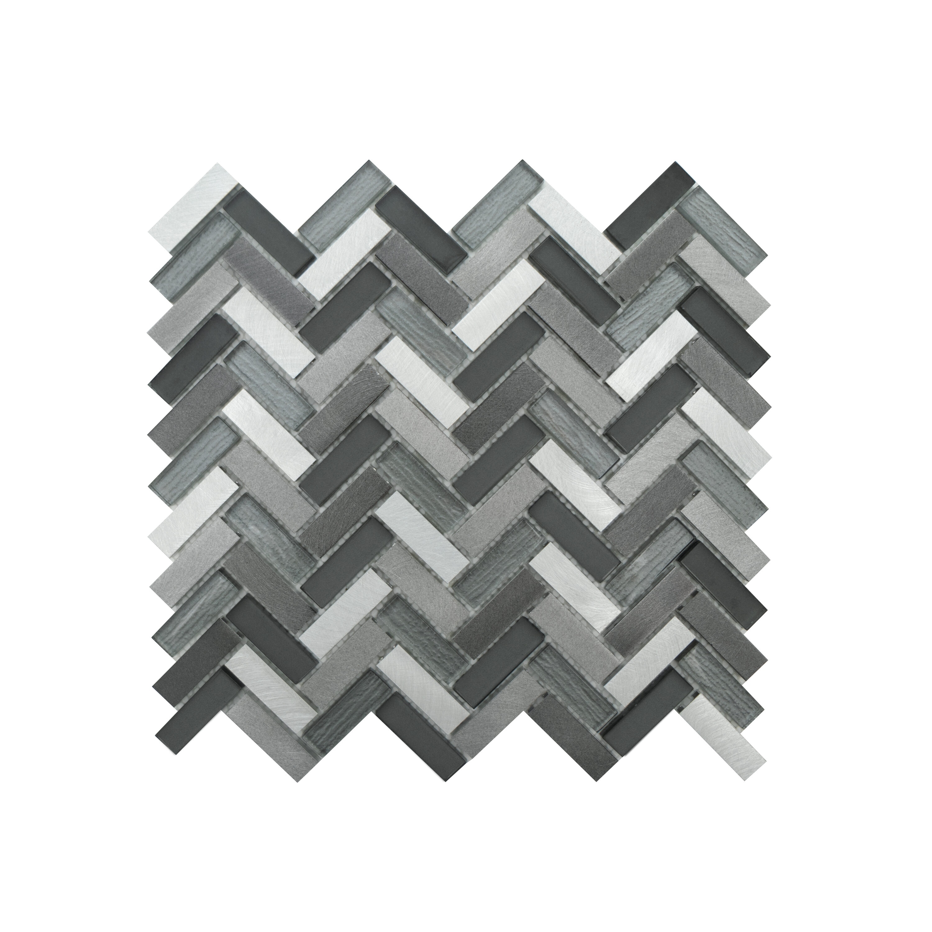 WS Tiles WST-M41-SAMPLE Sample- Sample White and Gray 3-in x 3-in Glossy Glass Wall Tile