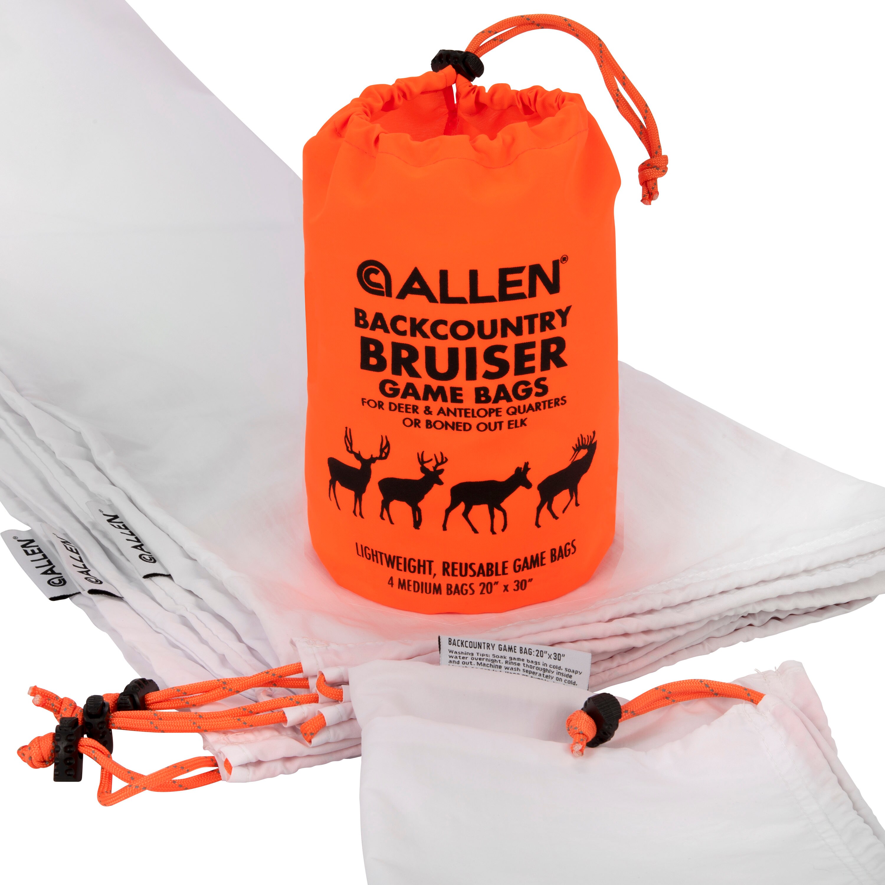 Allen Company Bruiser Deer Game Bag Set - 4 Quarter Bags & Storage Pouch -  20x30 Inches - Washable & Reusable - Strong Construction in the Hunting  Equipment & Apparel department at