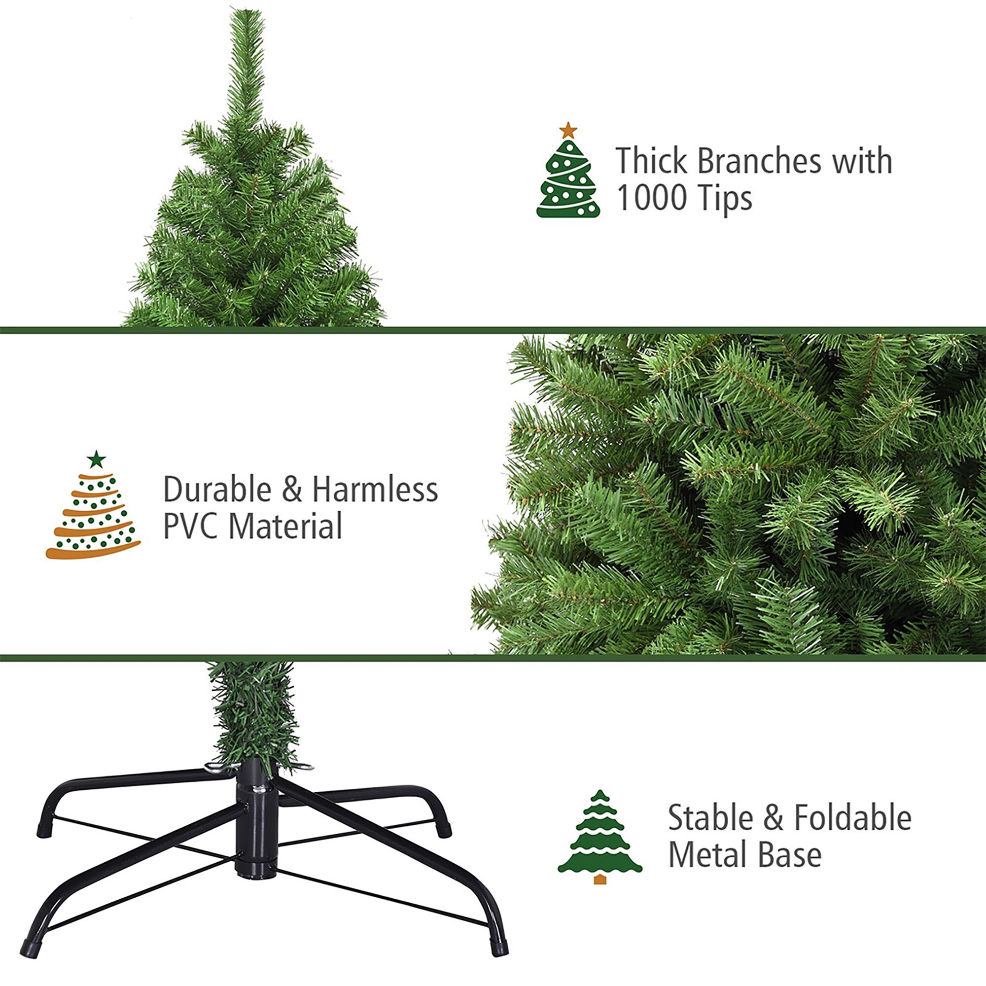 Forclover 6-ft Slim Artificial Christmas Tree in the Artificial ...