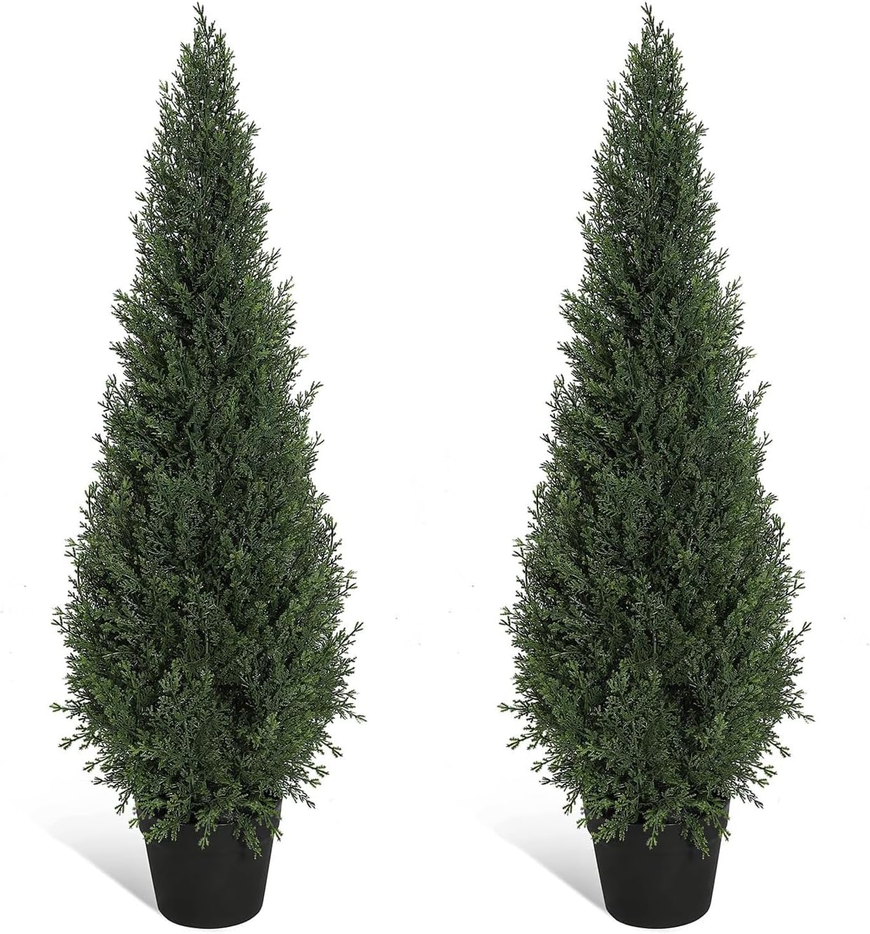 Garvee Artificial Trees Fake Cedar Topiary Tree Outdor 3 ft Tall Fake Cypress Trees for Home Decor Potted Faux Pine Shrubs Plants Evergreen Plants