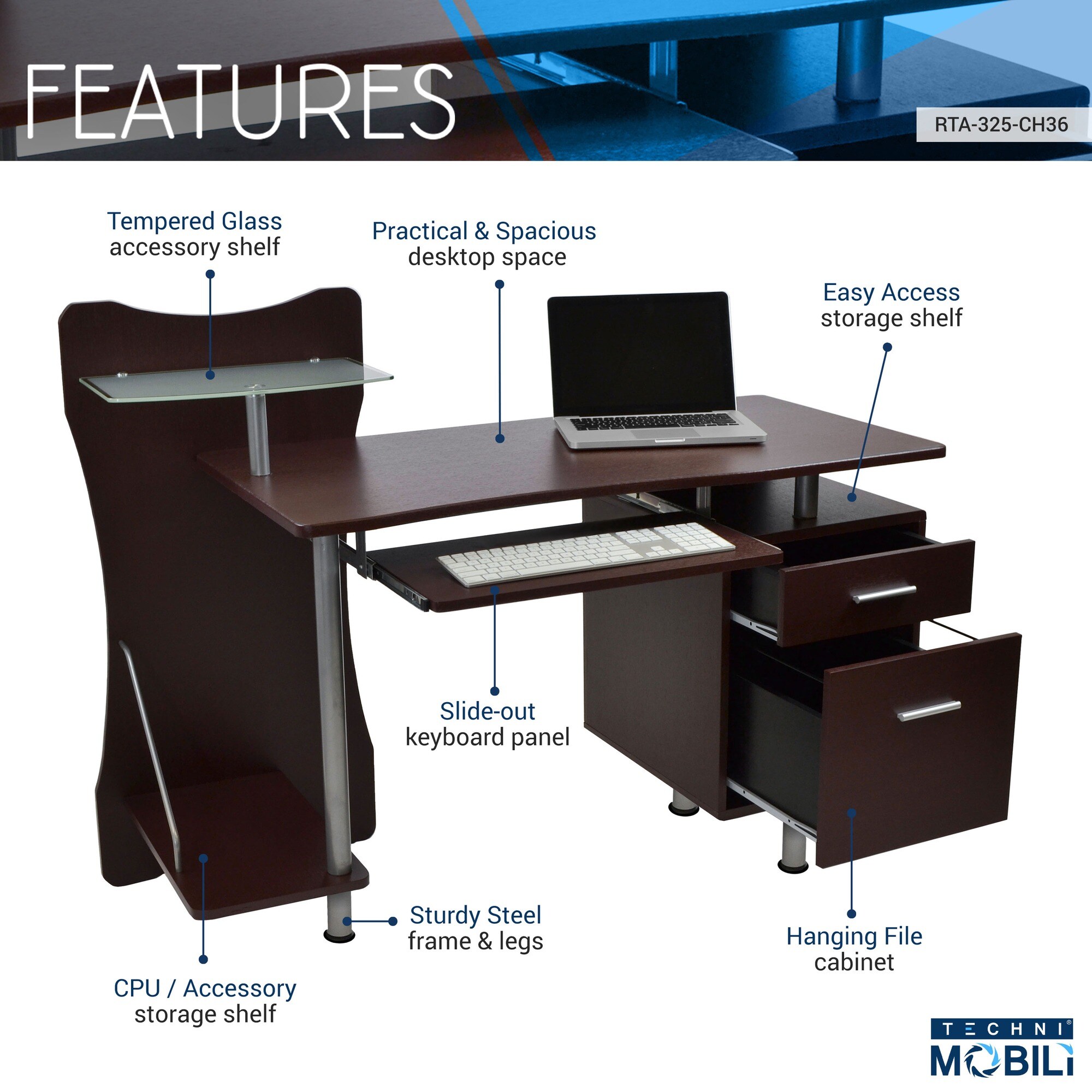 HyperDrop Cart W-B2746P530422 desks - View #3