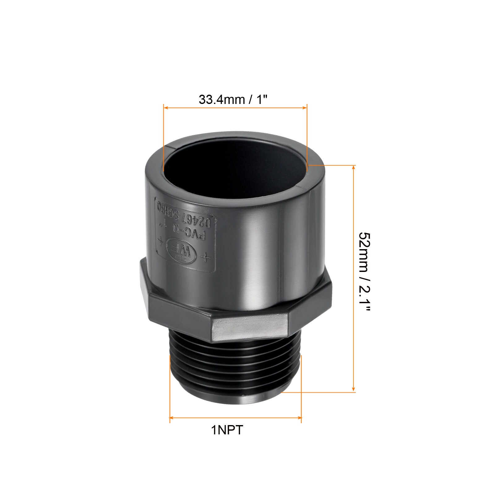 PATIKIL 1NPT Male Thread Pipe Fitting 5pcs UPVC 1 Inch Socket Schedule ...