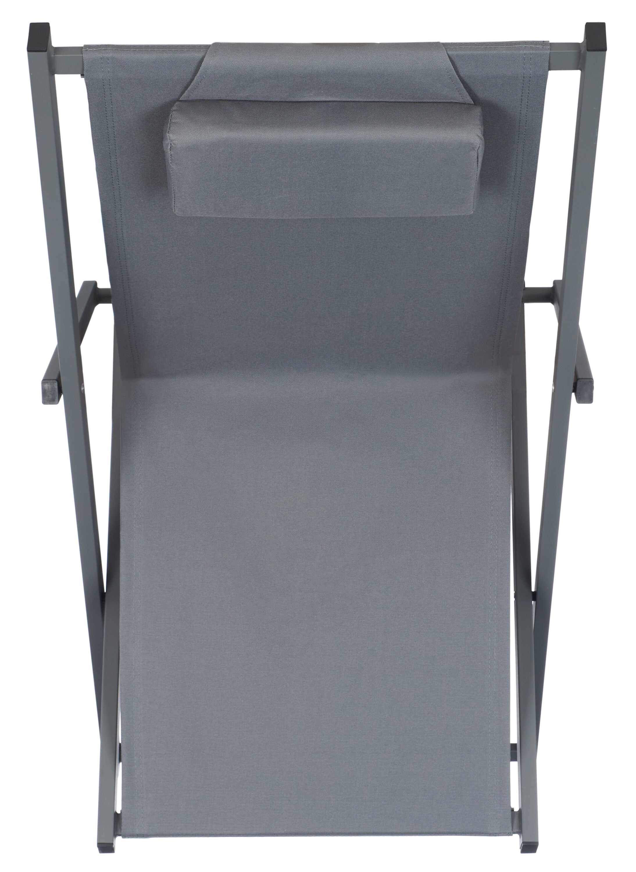 Camlin Grey Aluminum Frame Adjustable Folding Sling Chair Set of 2