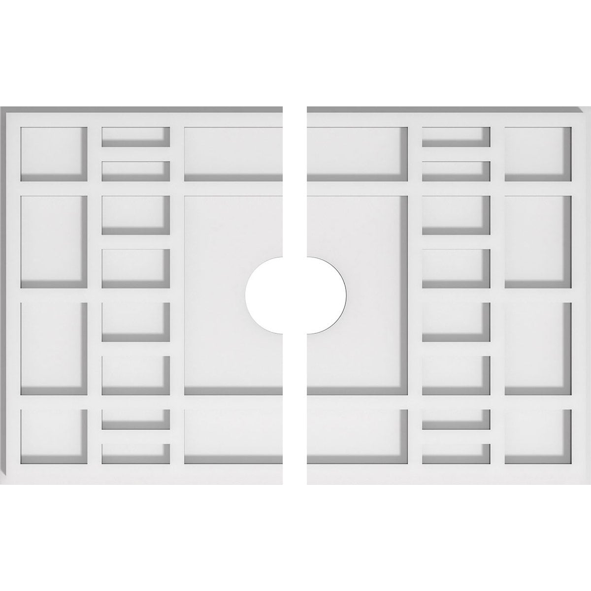 Ekena Millwork CMP22X14BX2-03000 Beaux 22-in W x 14.625-in L Contemporary White PVC Split Ceiling Medallion