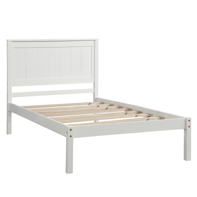CASAINC Classic Style Upholstered Linen Bed Frame, Queen in Gray ...