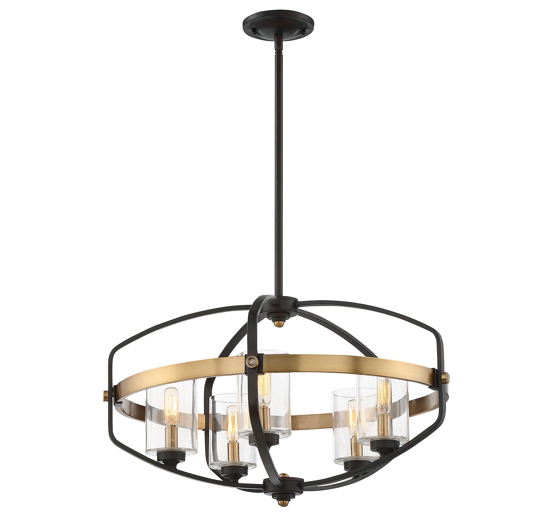 Kirkland English Bronze & Warm Brass 5-Light Bohemian Pendant