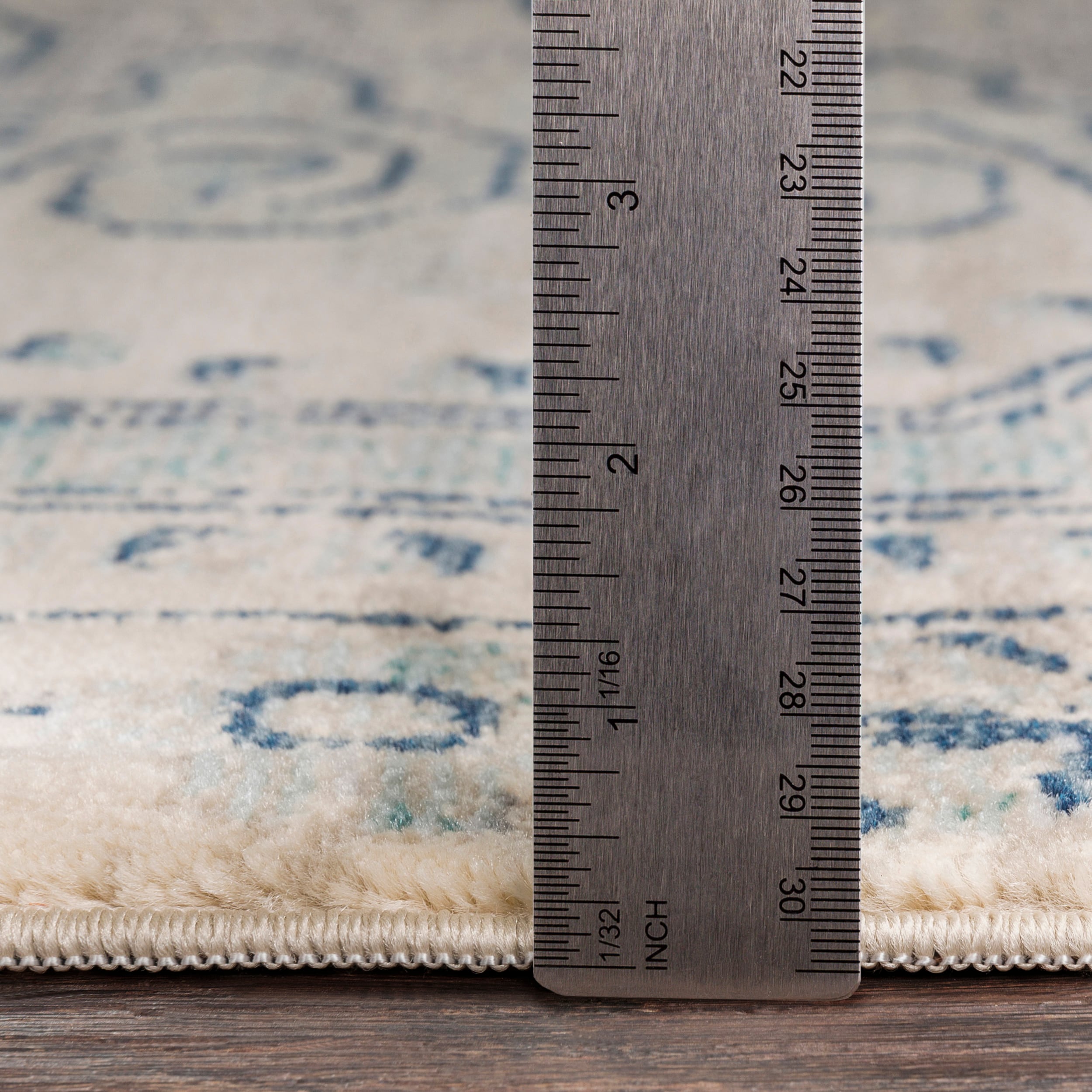 Rectangular Gray Stain-Resistant Synthetic Area Rug