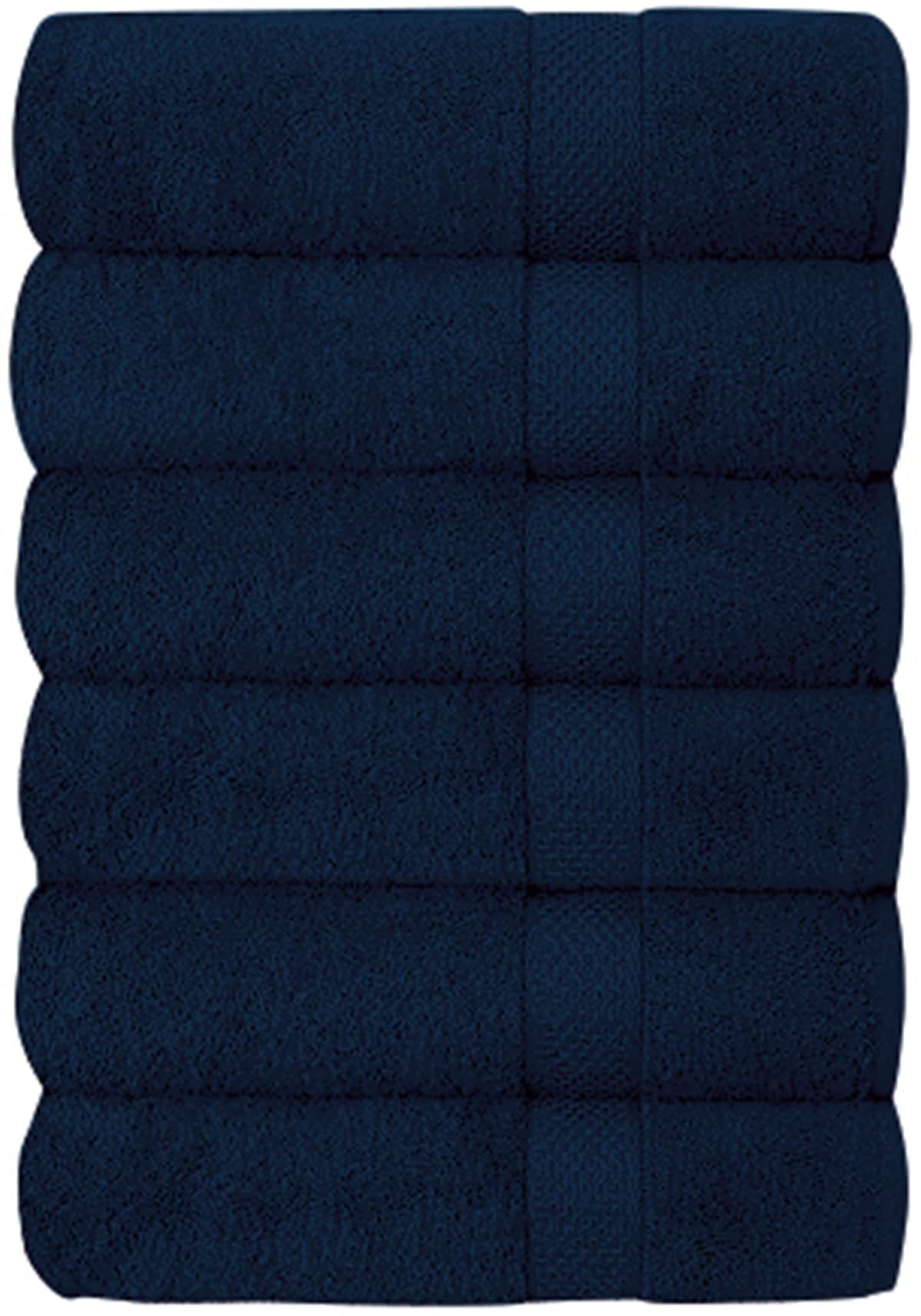 J&V TEXTILES 6PK TWL NAVY Set of 6 Hotel and Spa Cotton Bath Towels