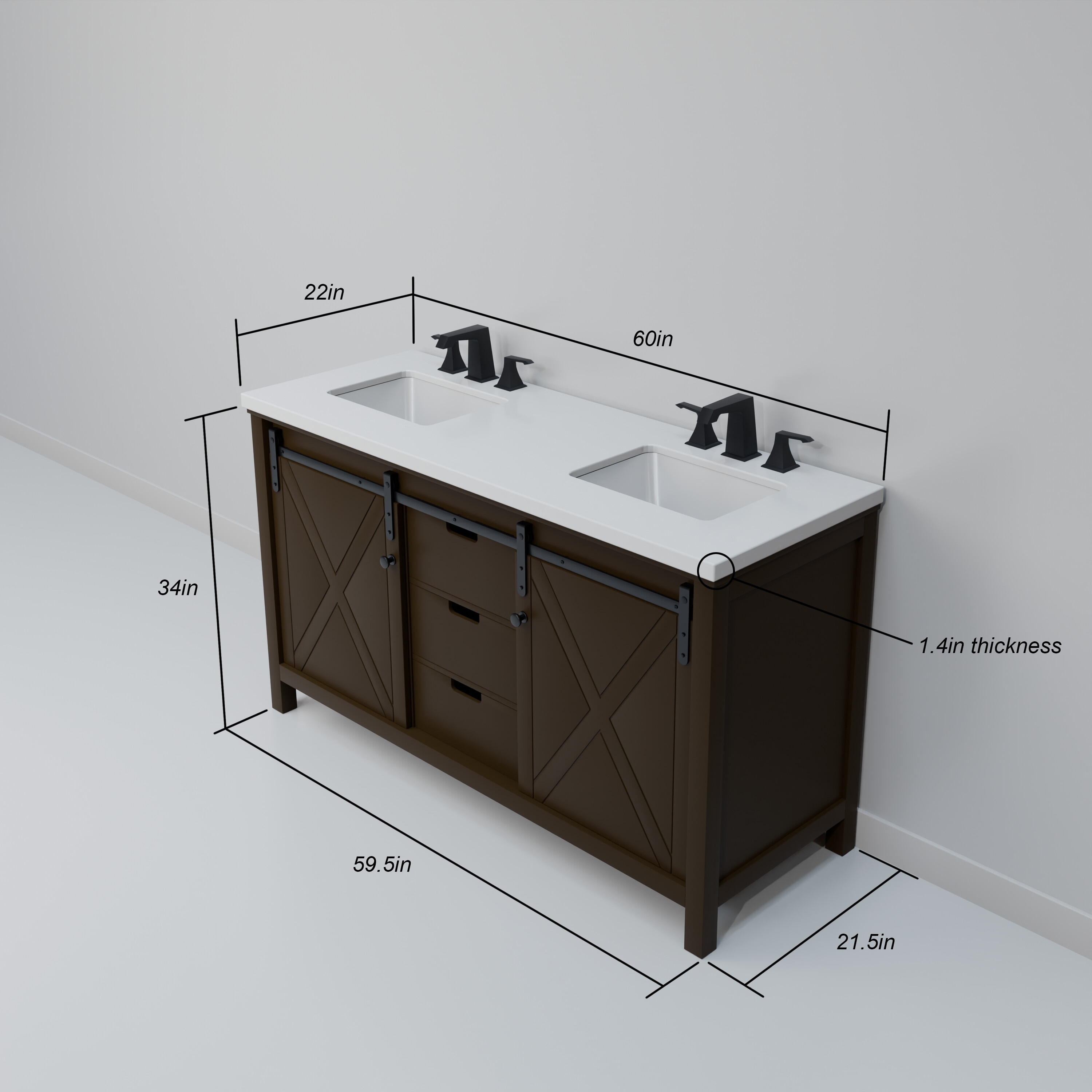 Lexora LVM60DC300 Bath-Vanity-Combo - View #3