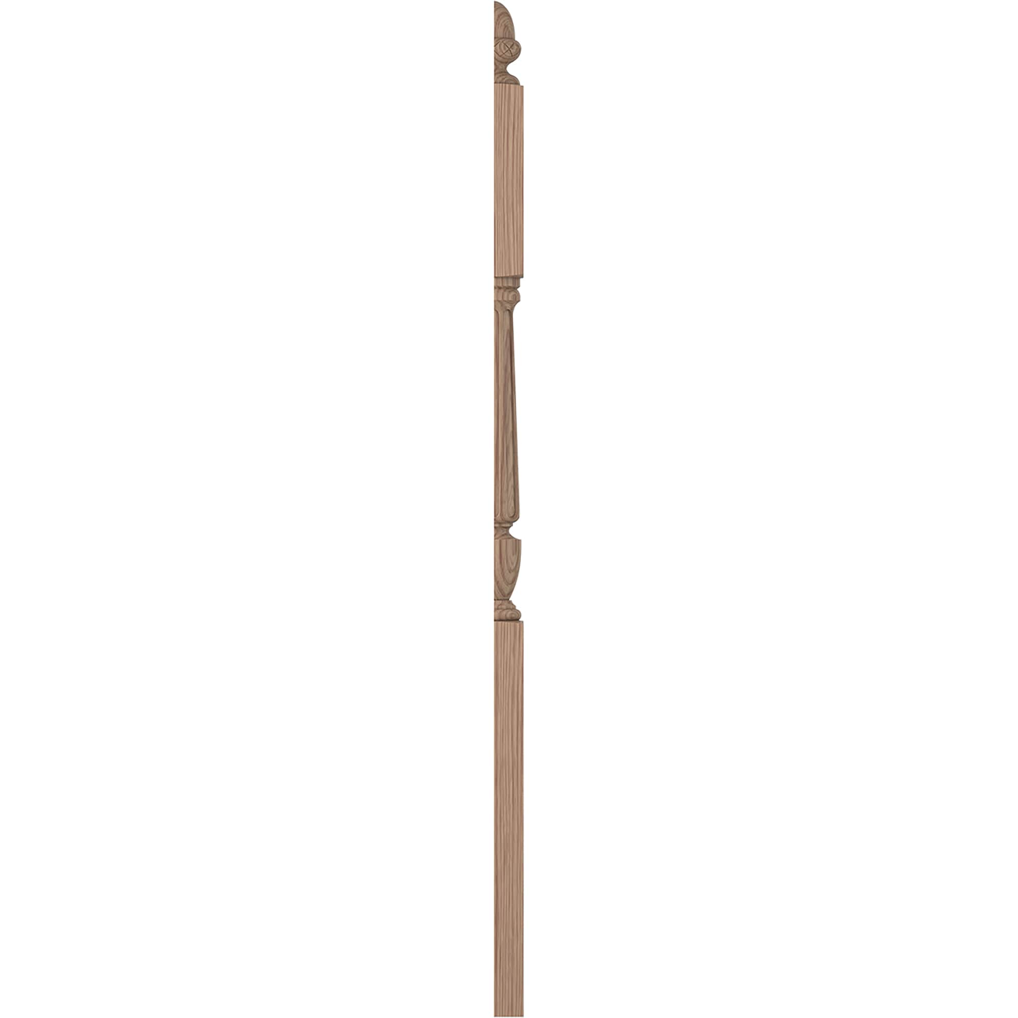 L.J. Smith Stair Systems LJF-3045 1-2-HK 3.5-in x 57.75-in Unfinished Hickory Stair Newel Post
