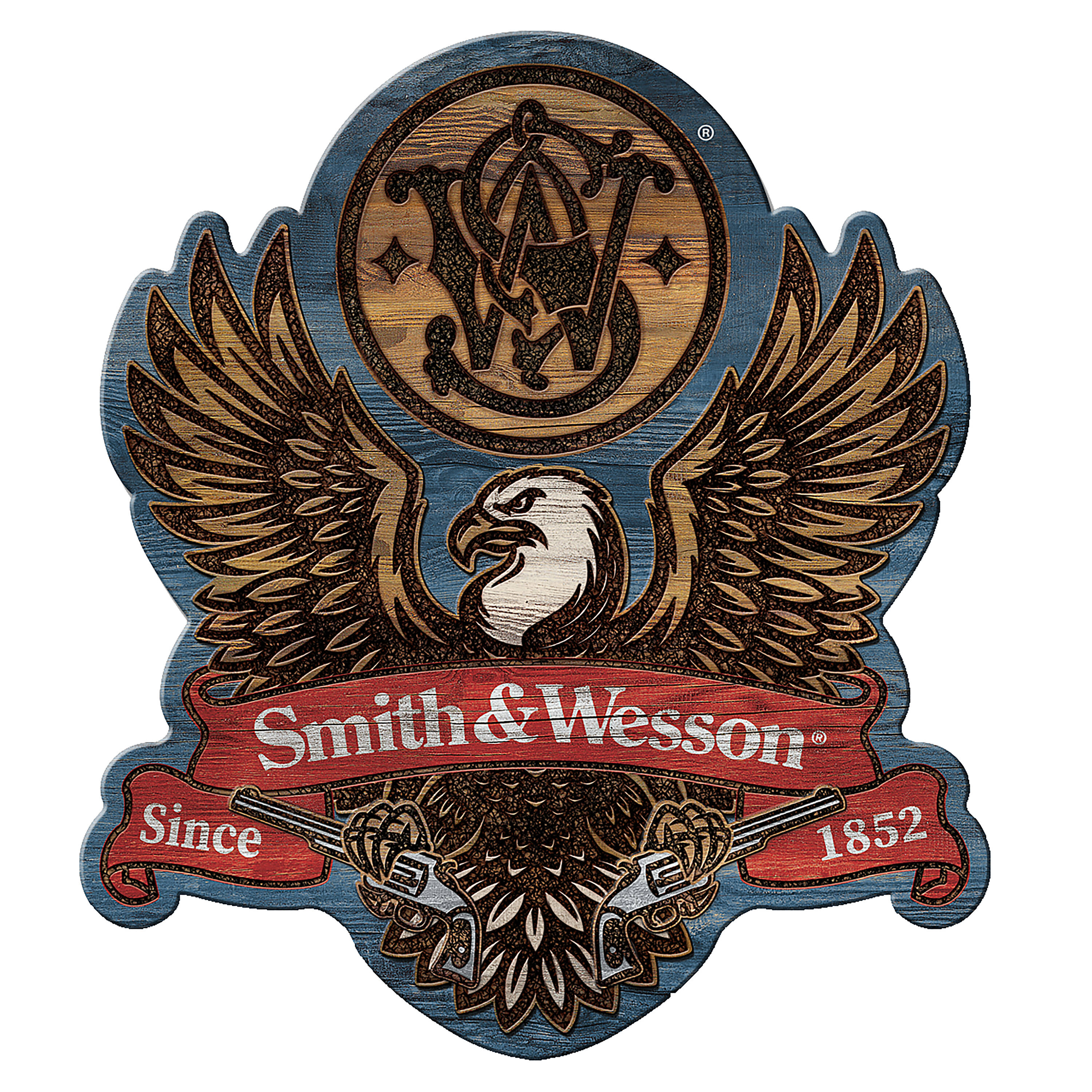 Smith & Wesson W4009 Smith And Wesson Eagle MDF Sign Natural 23-Inches H x 21-Inches W Vintage/Retro Sign