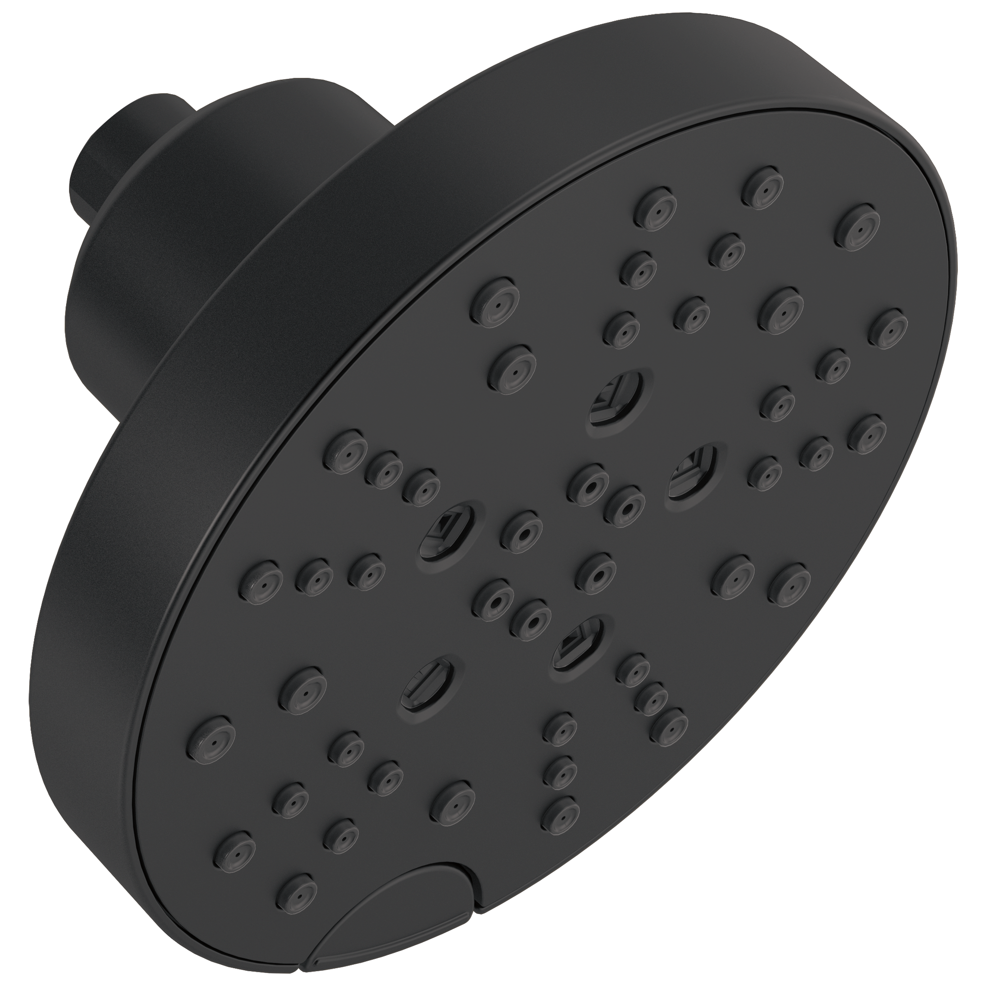Delta H2Okinetic Matte Head the Heads Shower department 1.75-GPM Black at (6.6-LPM) Shower Round Fixed in