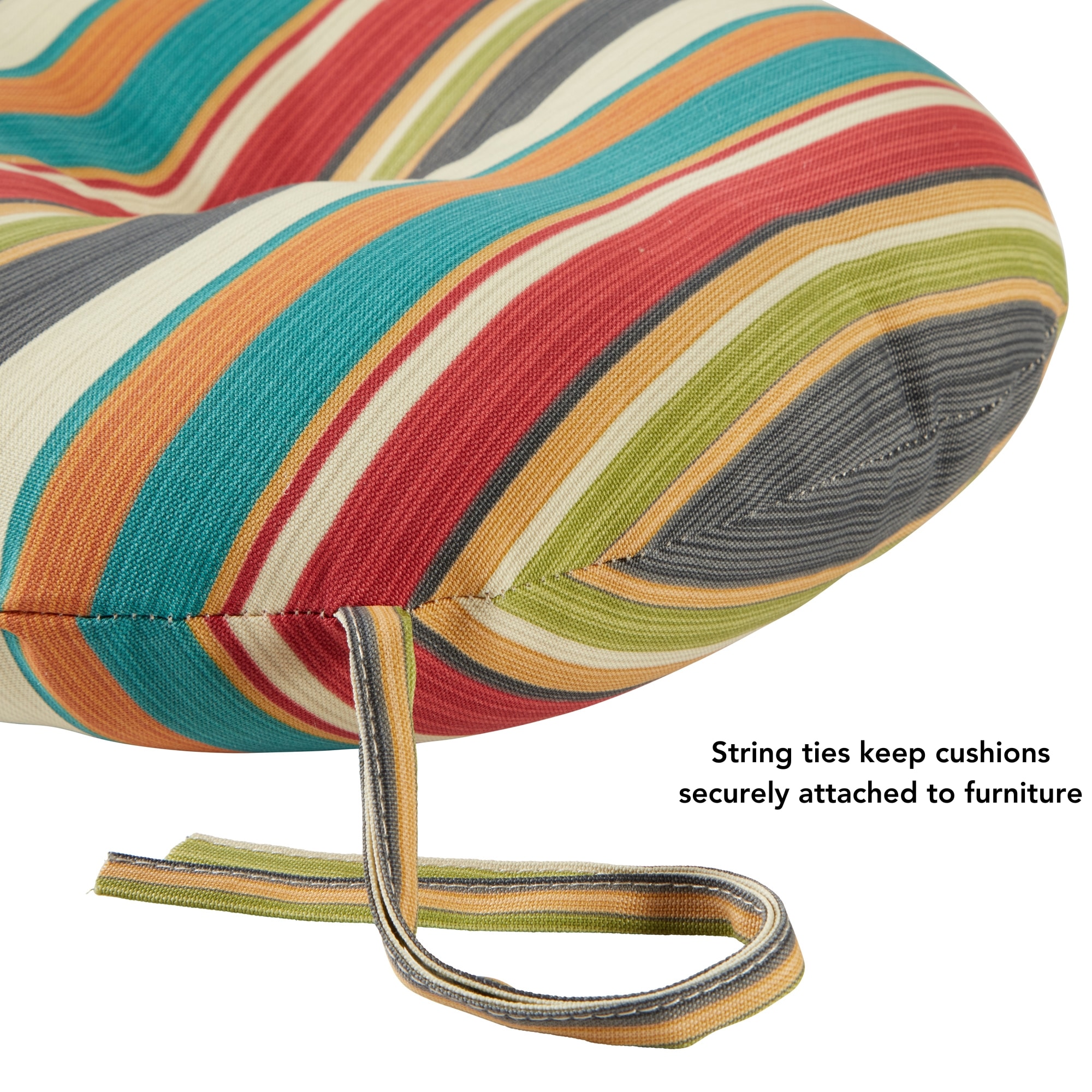 Sunset Stripe Round Outdoor Bistro Chair Cushions Set of 4