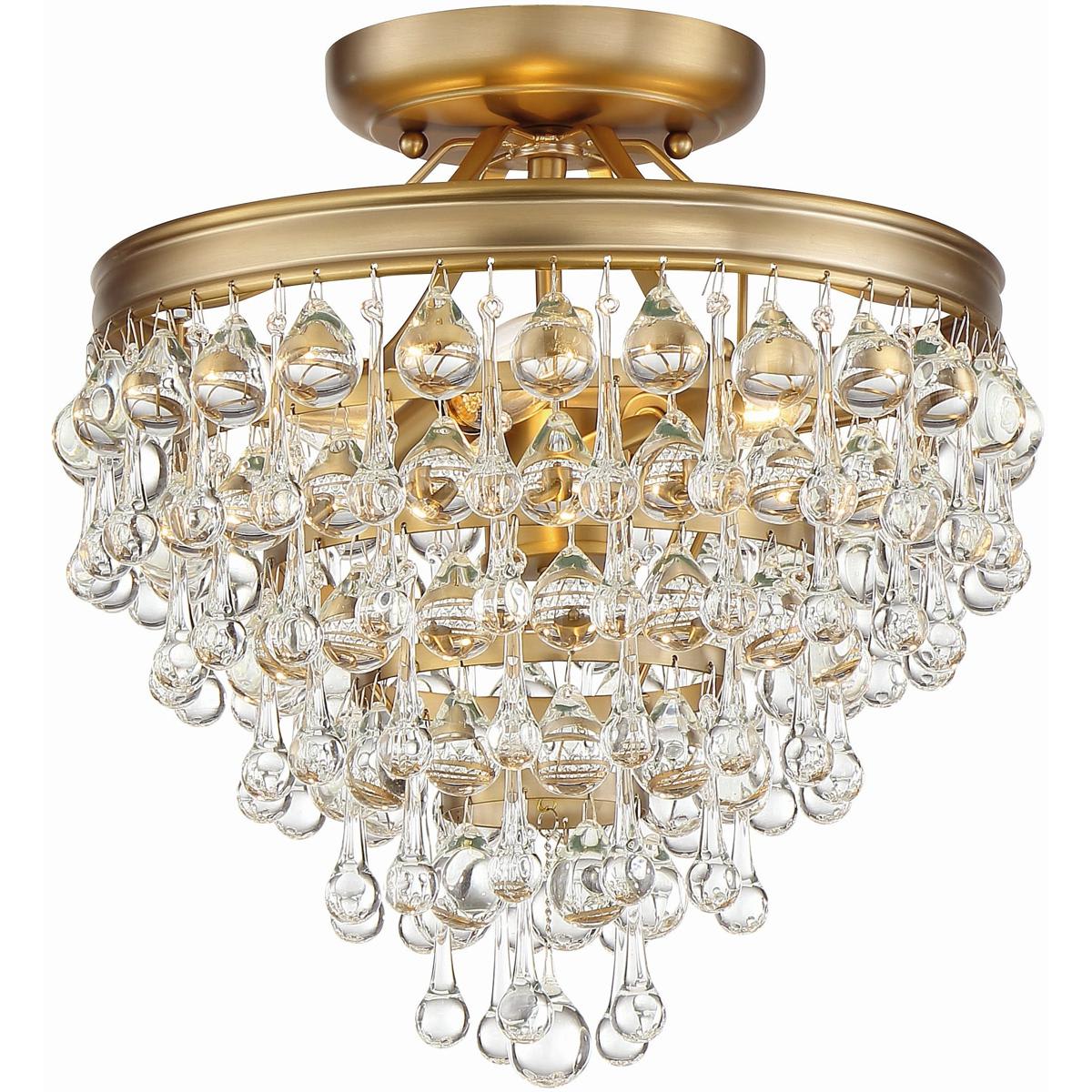 Crystorama 1191991 130-VG_CEILING Calypso Semi-Flush Mount Vibrant Gold