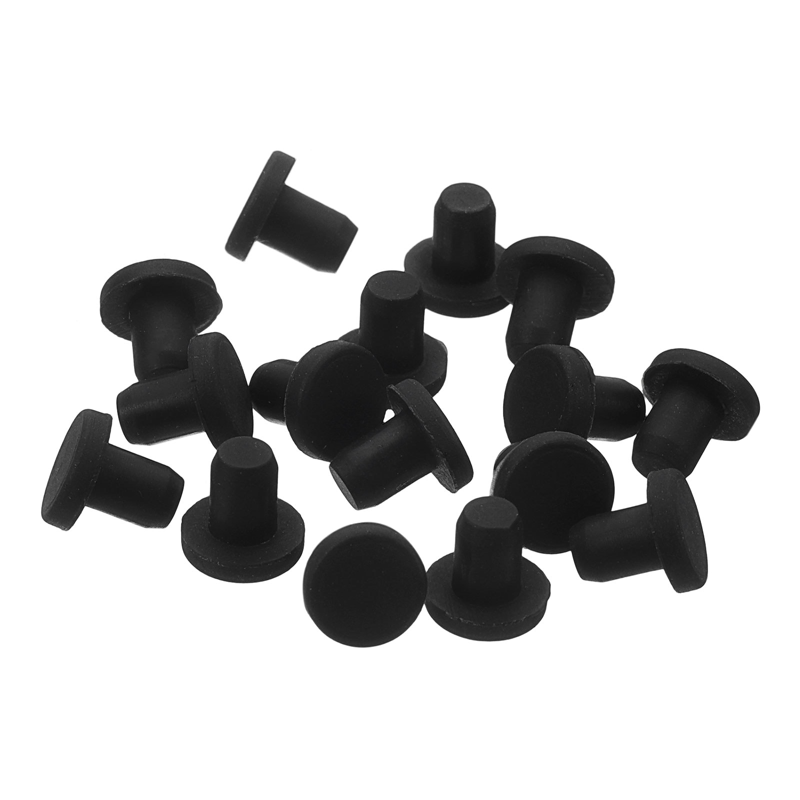 Unique Bargains 16pcs Black Rubber Stopper 4.3mm Plug Holes for 4mm/0.16inch Hole #S26011400UX7116