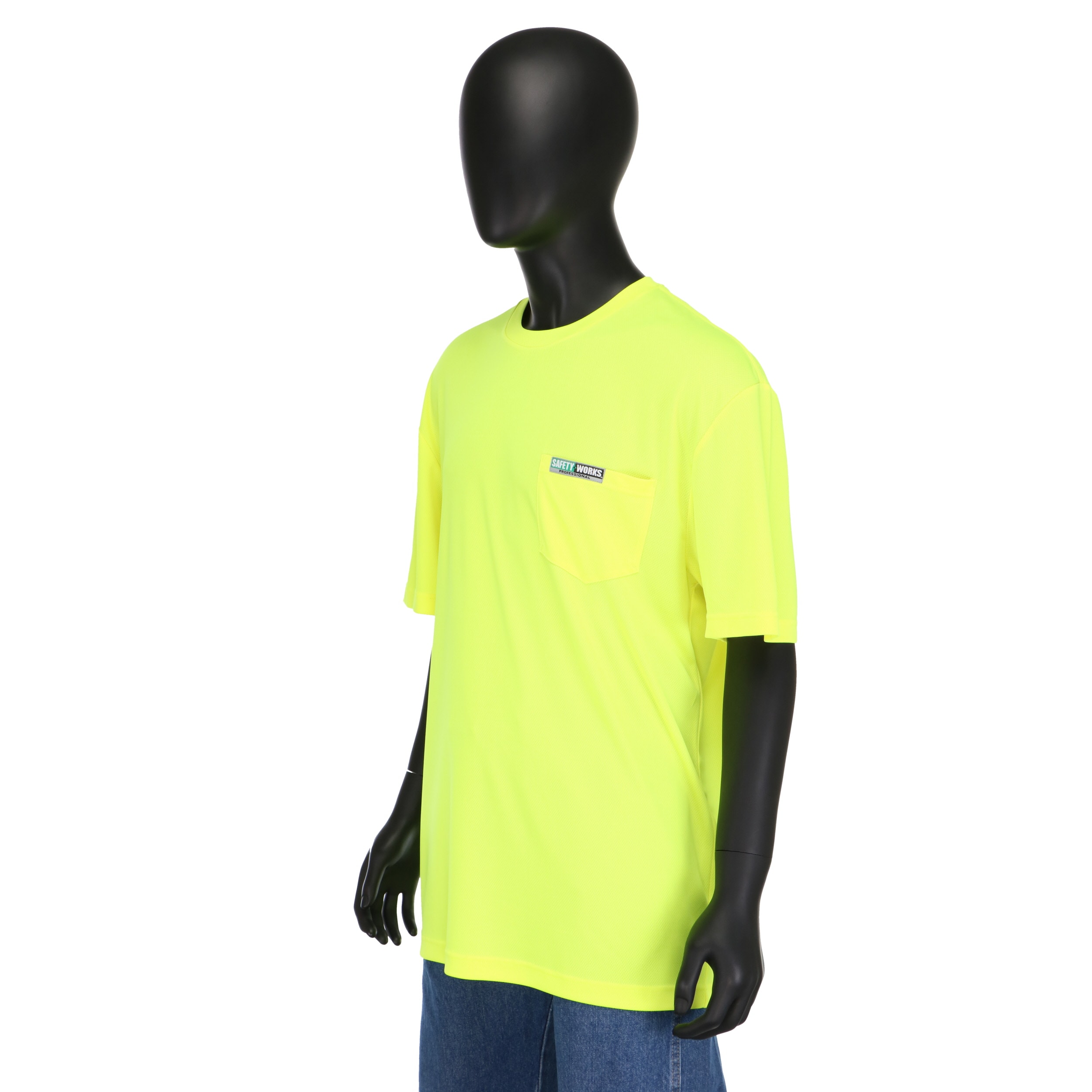 Men's 2X-Large Yellow High Visibility Polyester Long-Sleeve Safety Shirt