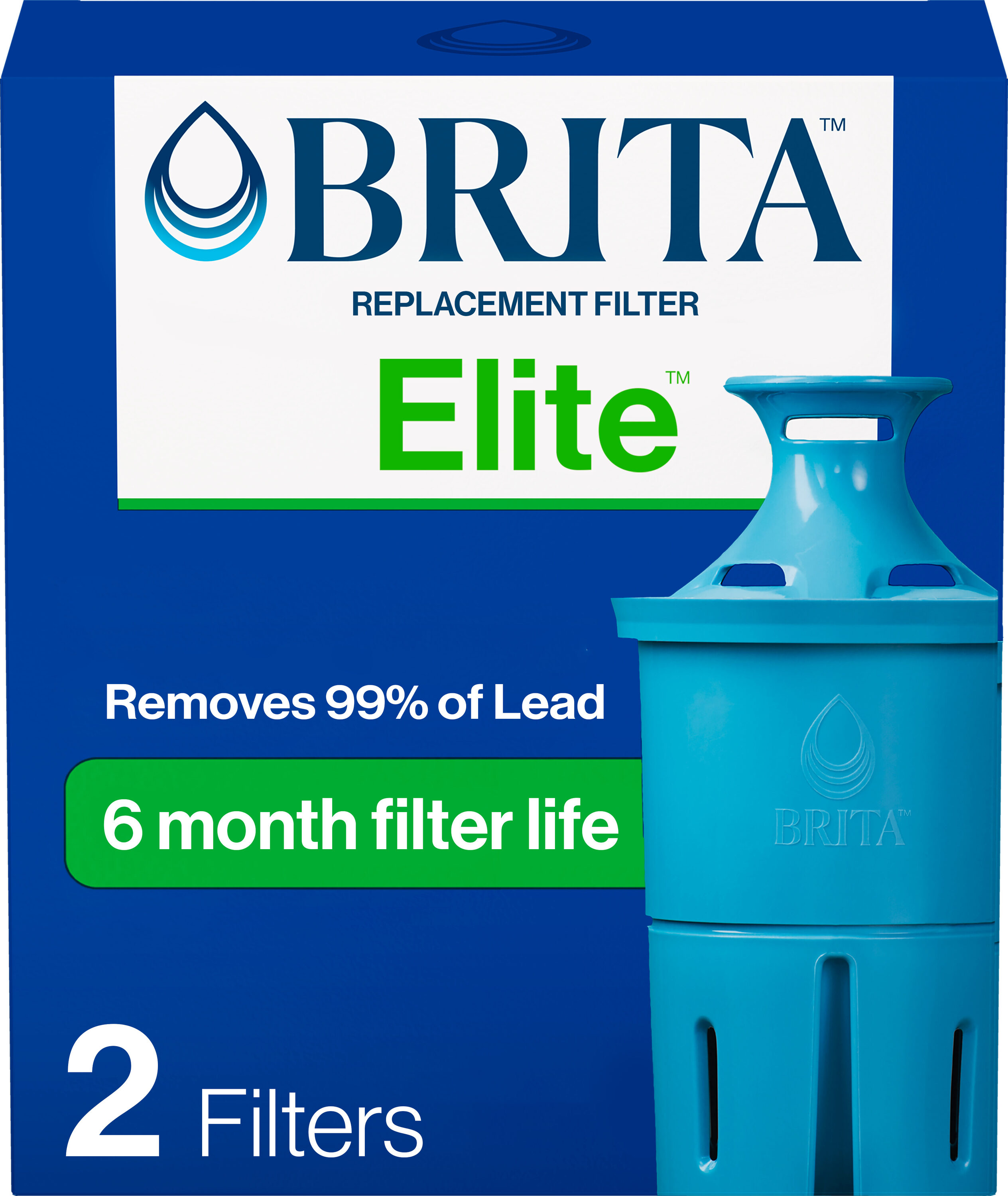 Brita 10060258362449 Elite Pitcher 6-Months Replacement Filter 2 -Pack