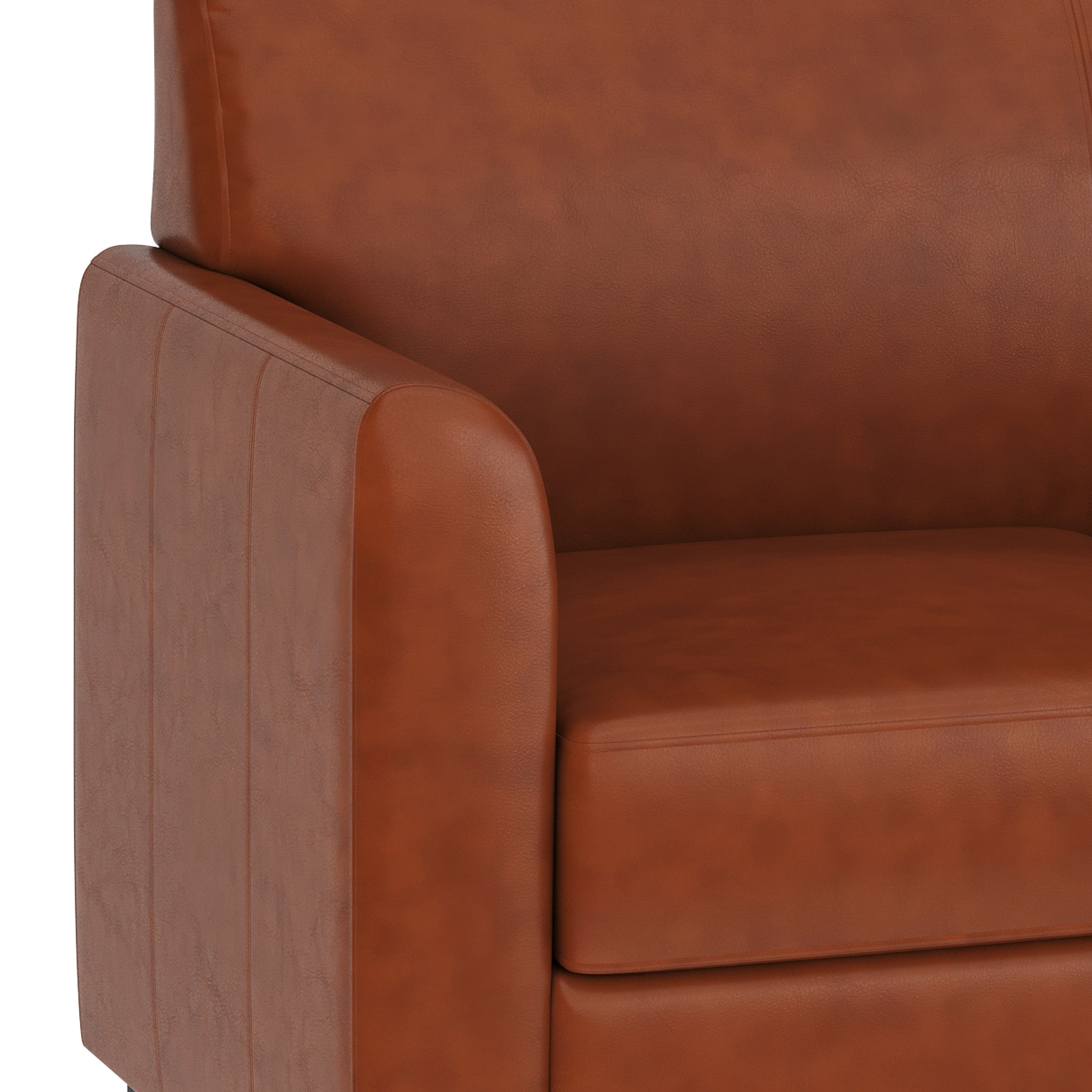 Cognac LeatherSoft Modern Reception Chair with Hardwood Frame
