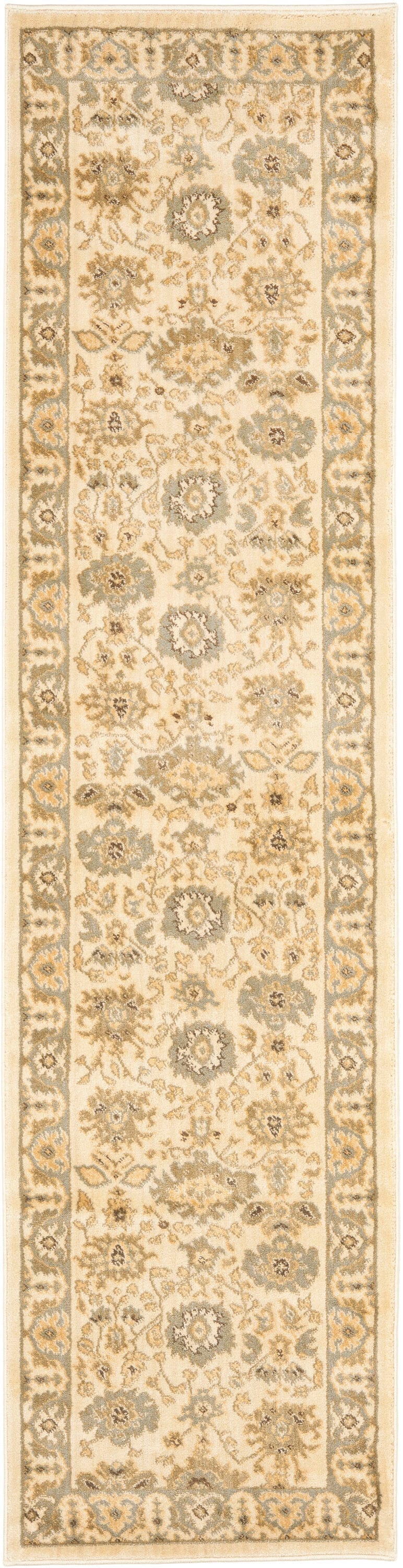 Hlm 1741-1165 Cream Blue 2 X 8 Runner Rug
