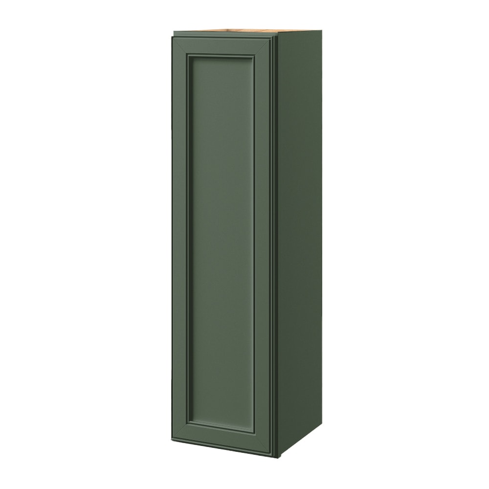 allen + roth Heathrow 9-in W x 42.125-in H x 12-in D Sage Wall Fully Assembled Cabinet (Recessed Panel Square Door Style)