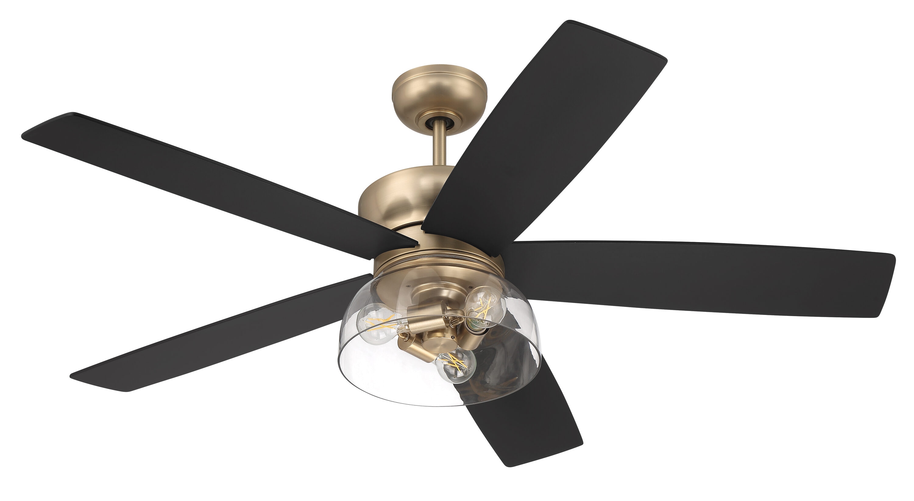 Craftmade Gibson 52-in Satin Brass Indoor Smart Ceiling Fan with Light ...