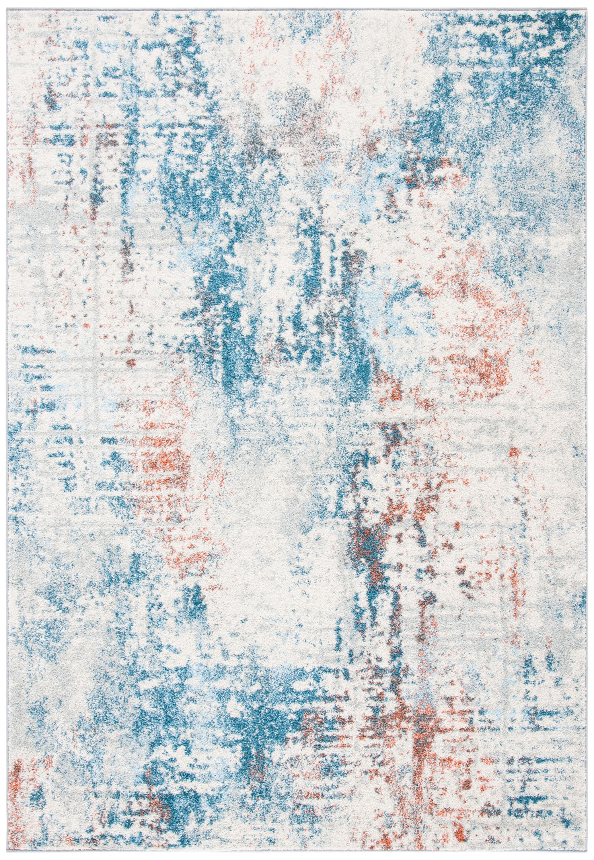 Safavieh TUL232C-5 Tulum Armande 5 x 8 (ft) Loomed Polypropylene Ivory/Dark Blue Rectangular Indoor Distressed/Overdyed Bohemian/Eclectic Area rug