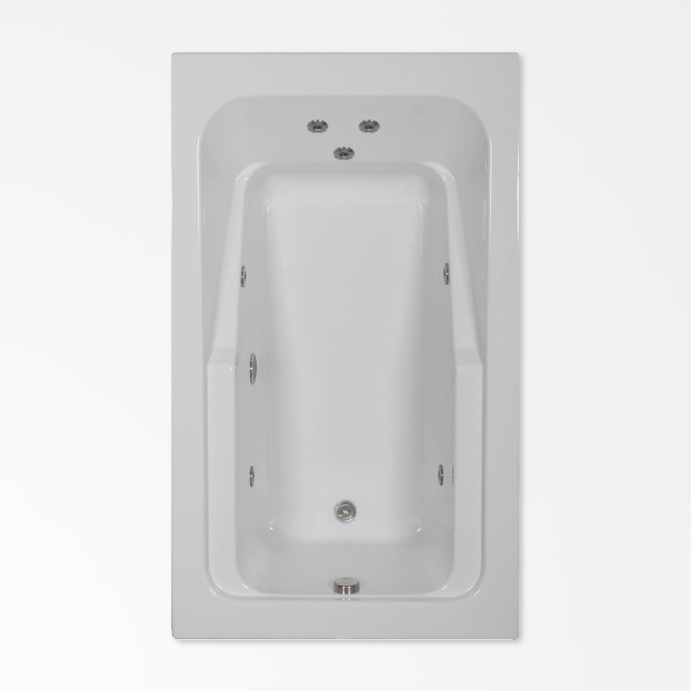 WaterTECH 6642 BONE Whirlpool Tub 42-in x 66-in Bone Acrylic Drop-In Whirlpool Tub (Reversible Drain)