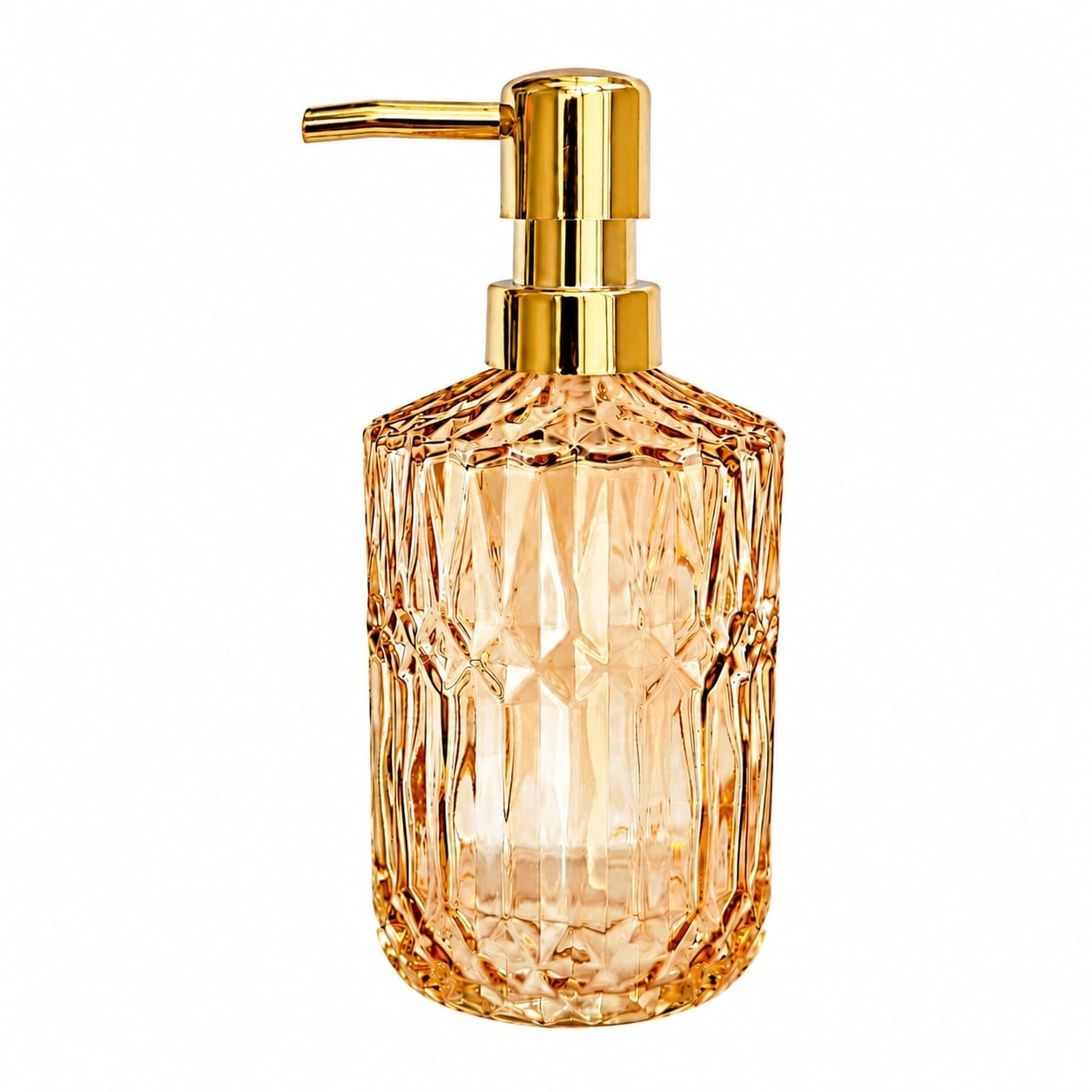 Aoibox  Clear Glass Soap Dispenser with Thick 6mm Glass and Gold Rust Resistant Pump 13 5 oz Capacity Proof Pump