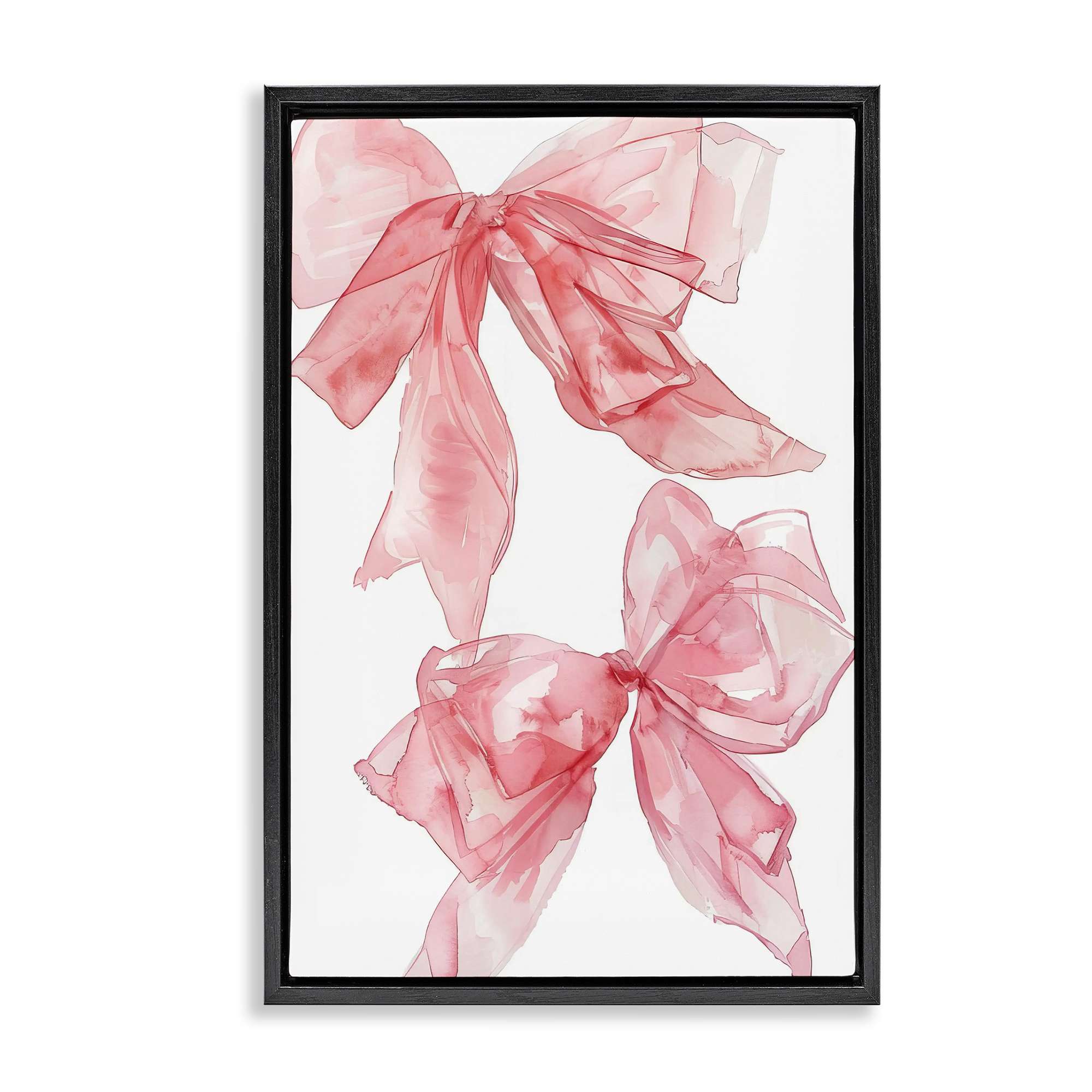 Stupell Industries BT-651-FFB-20X30 Sheer Pastel Pink Bows Floating Frame design by LSR Design Studio