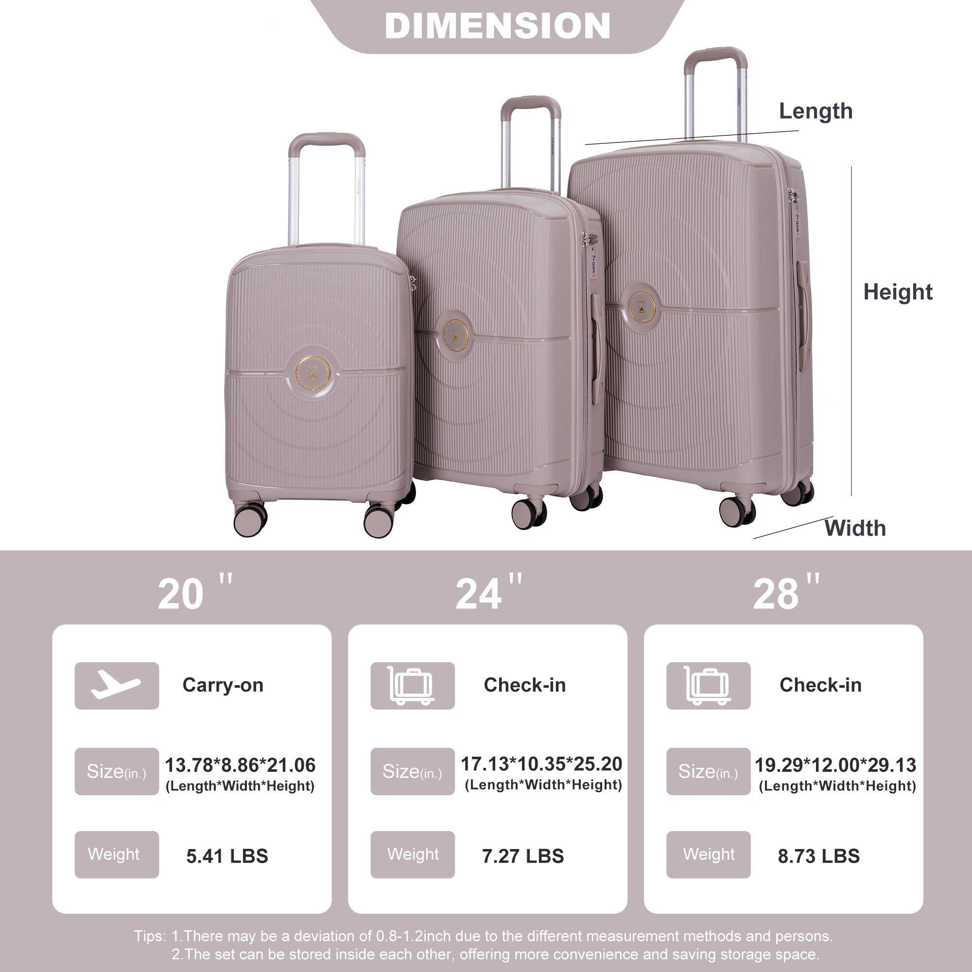 SINOFURN SYD9200004RD Luggage-And-Luggage-Sets - View #2