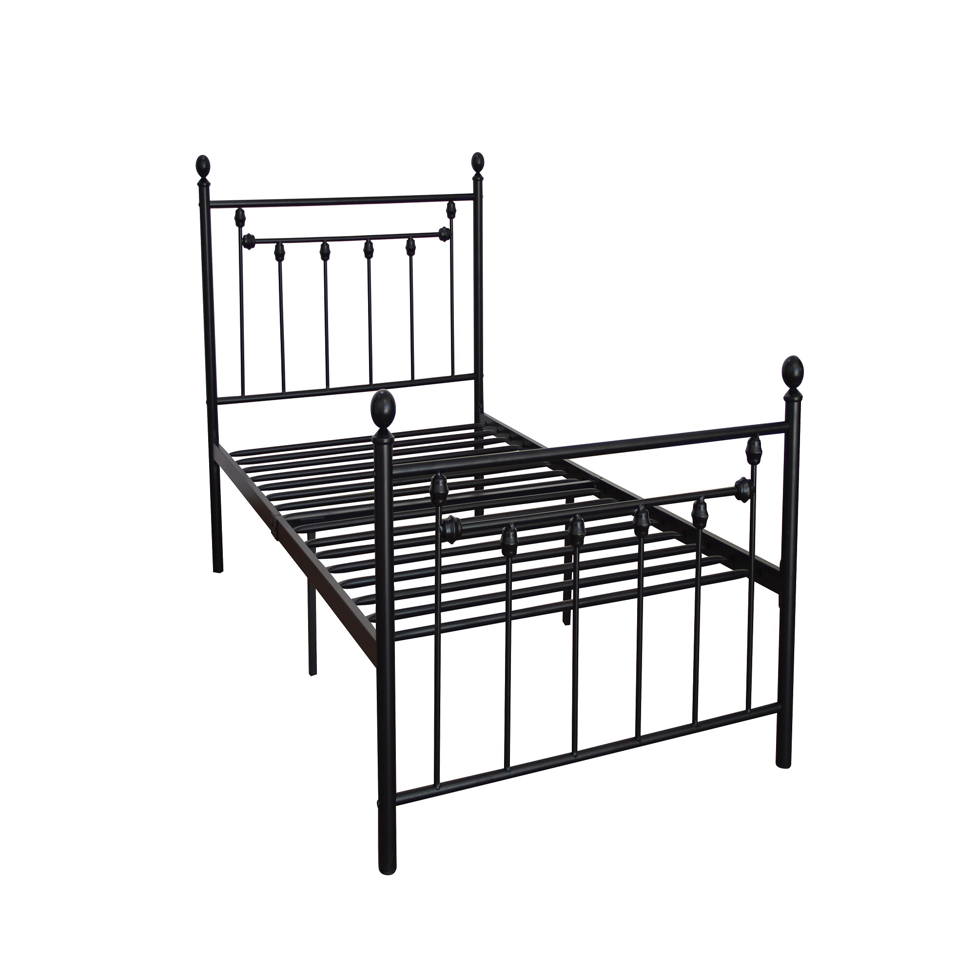 Clihome Twin Size Metal Bed Black Twin Contemporary Bed Frame in the ...